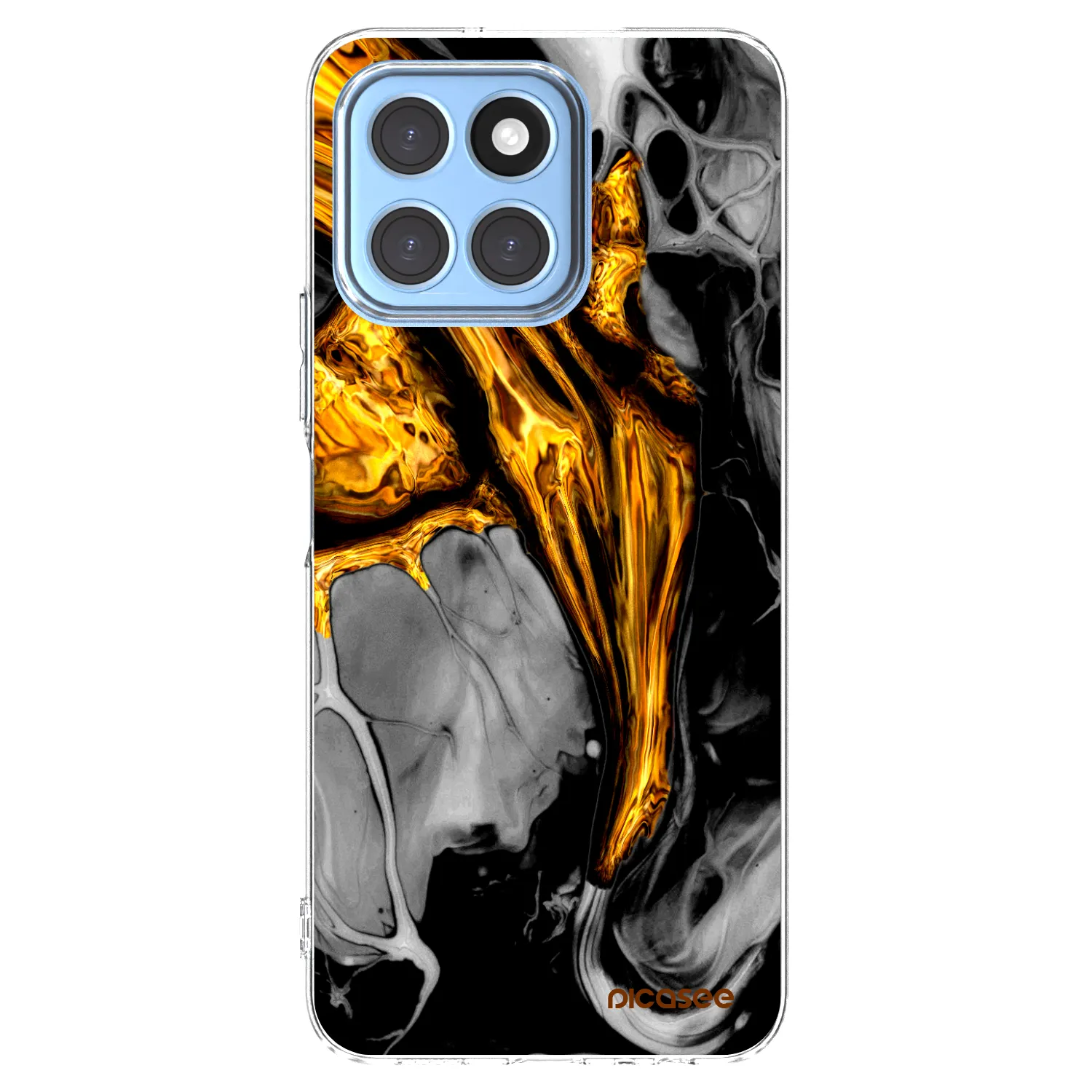 Picasee διαφανής θήκη σιλικόνης Honor X8 5G - Black Gold