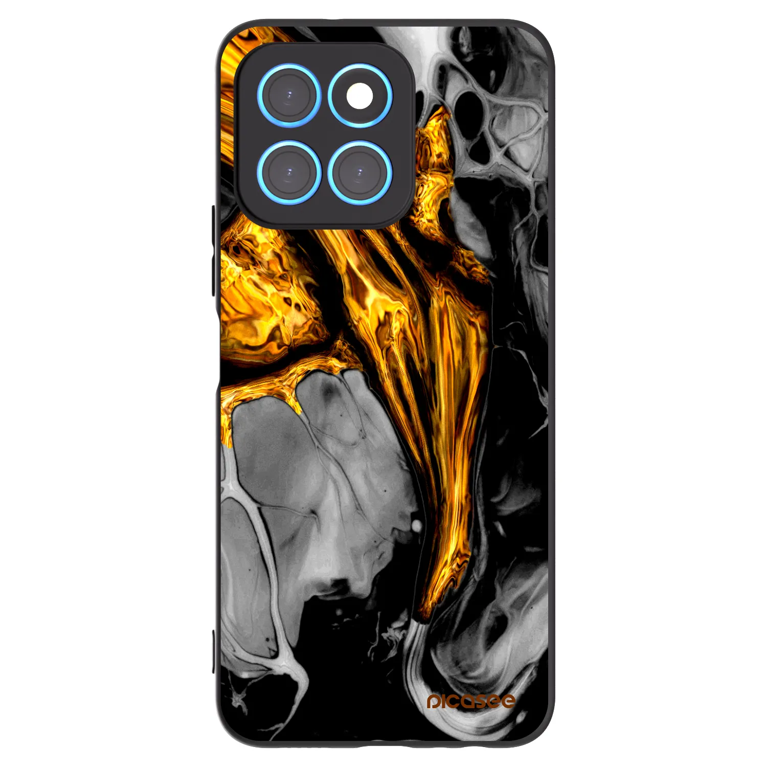 Picasee Μαύρη θήκη σιλικόνης για Honor X6 - Black Gold