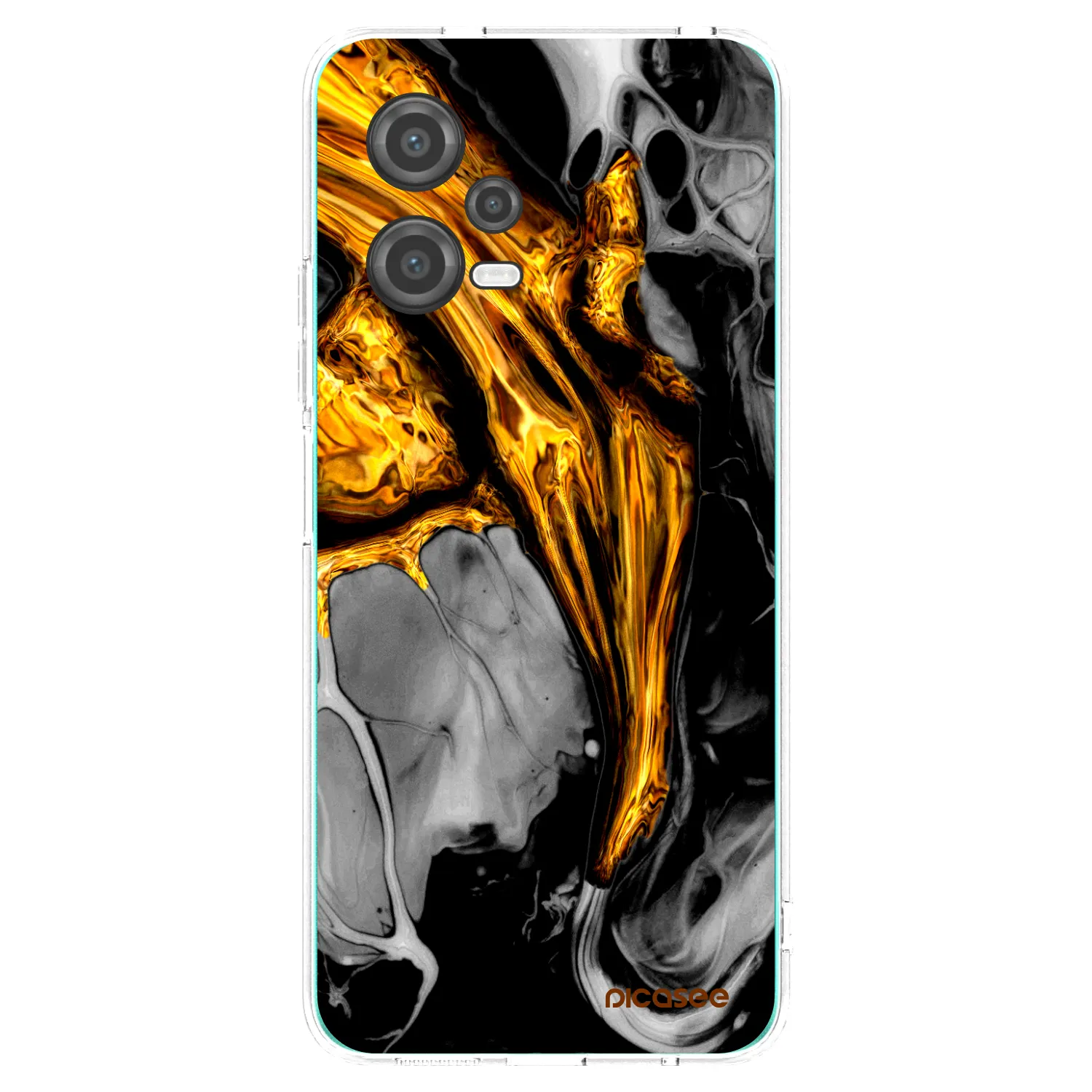 Picasee διαφανής θήκη σιλικόνης Xiaomi Poco X5 - Black Gold