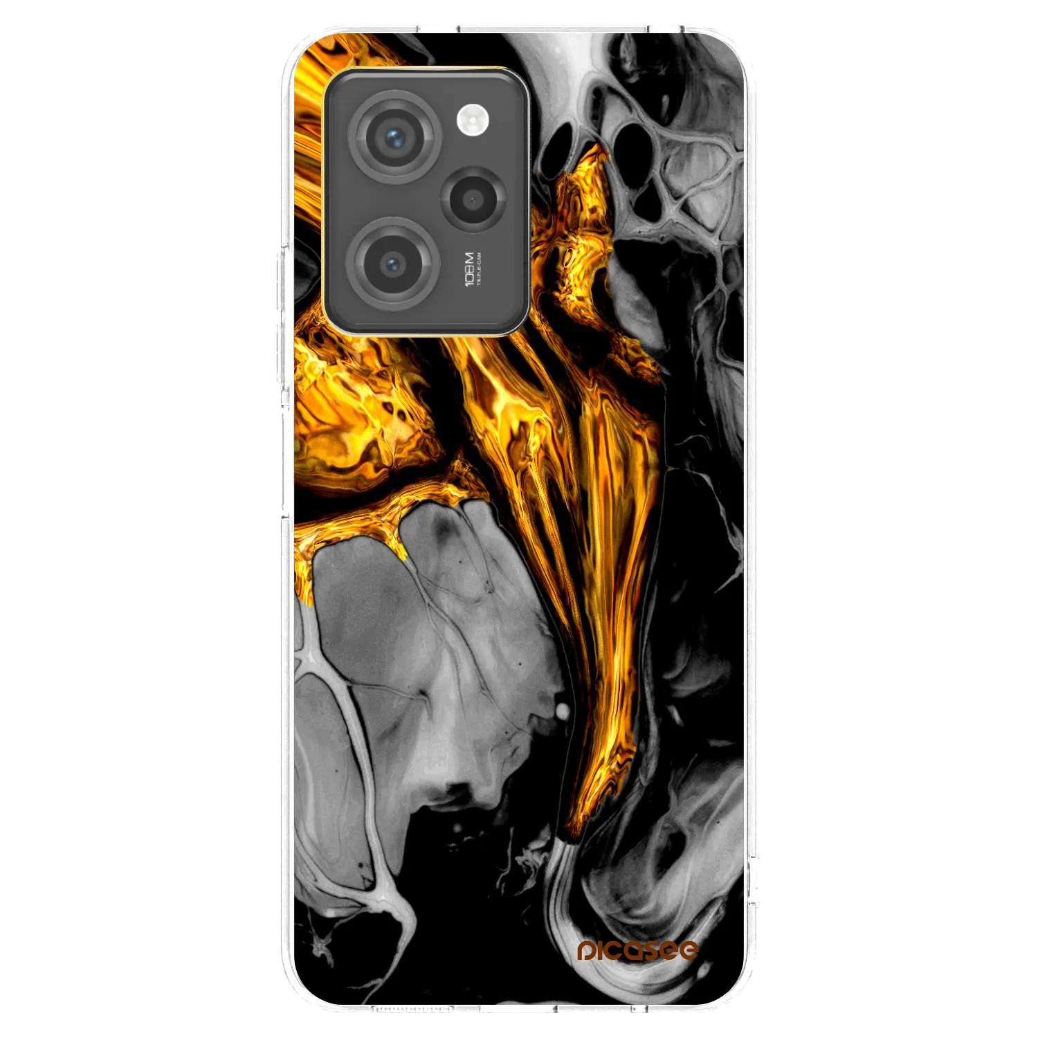 Picasee διαφανής θήκη σιλικόνης Xiaomi Poco X5 Pro - Black Gold