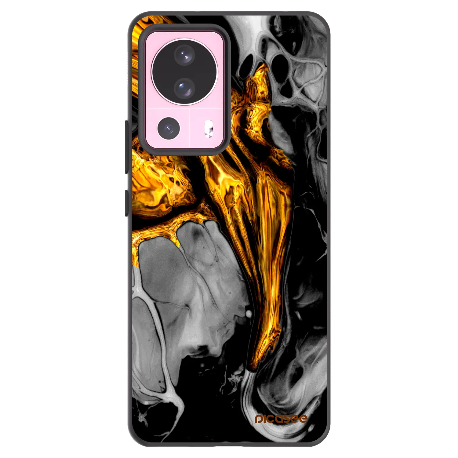 Picasee Μαύρη θήκη σιλικόνης για Xiaomi 13 Lite - Black Gold