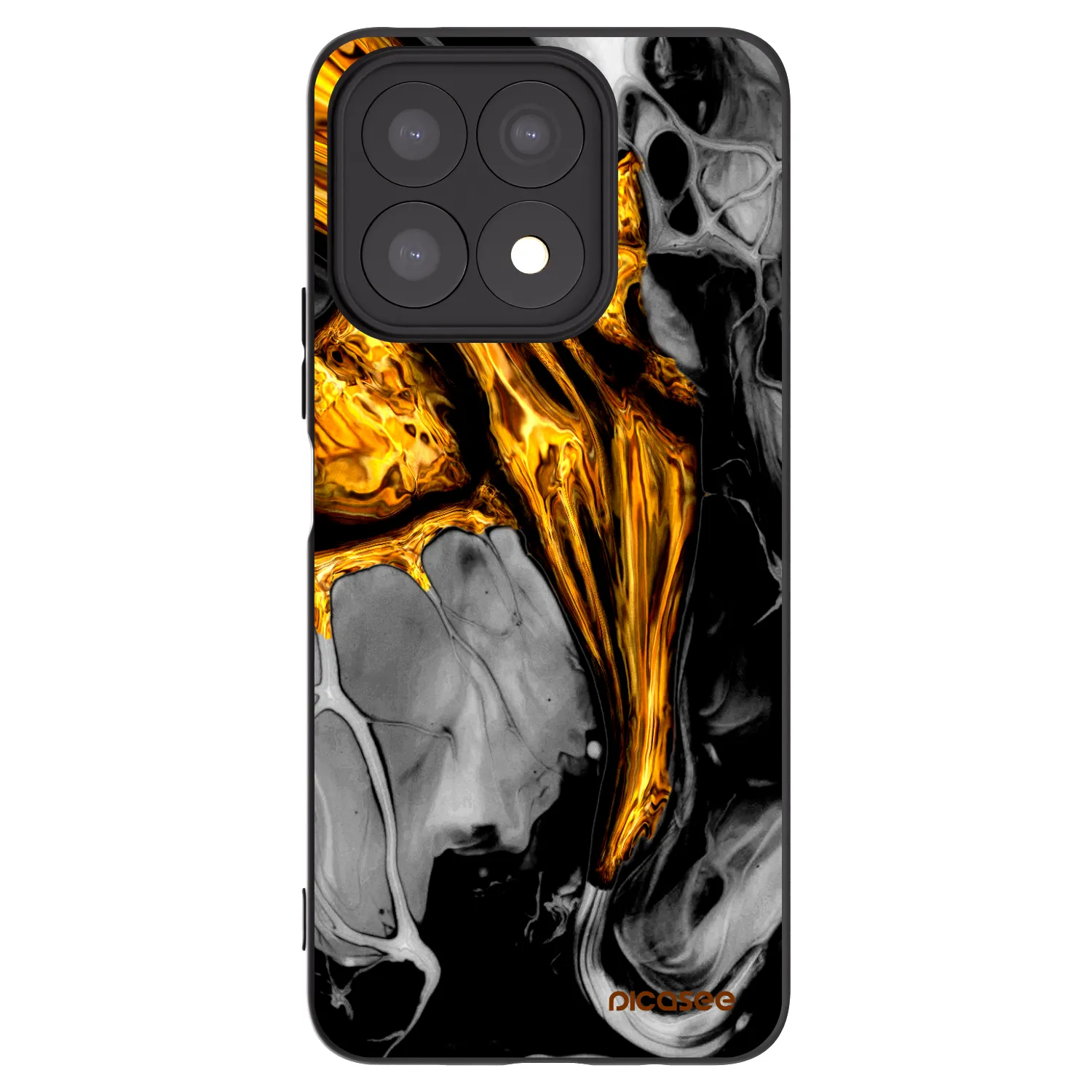 Picasee Μαύρη θήκη σιλικόνης για Honor X8a - Black Gold