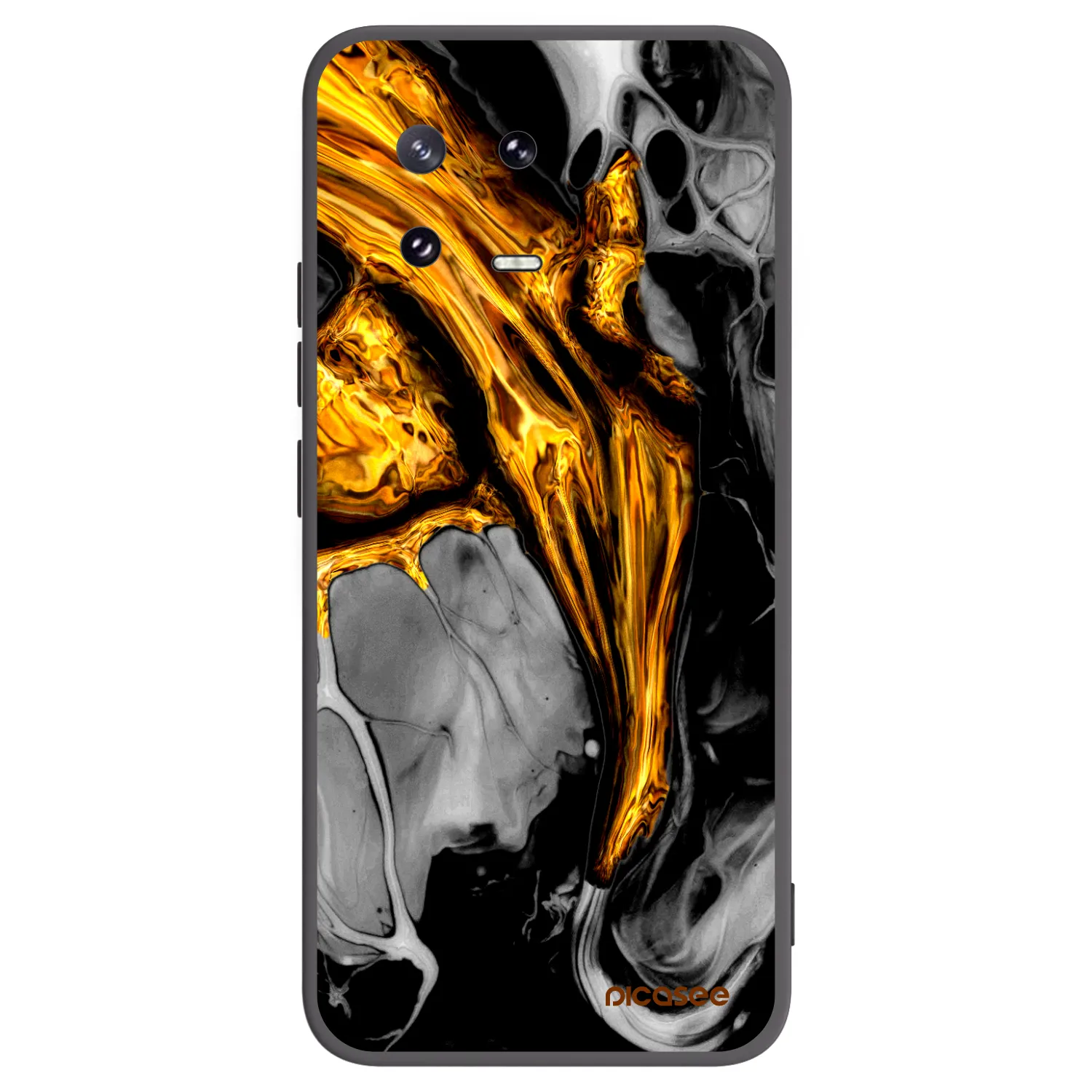 Picasee Μαύρη θήκη σιλικόνης για Xiaomi 13 Pro - Black Gold