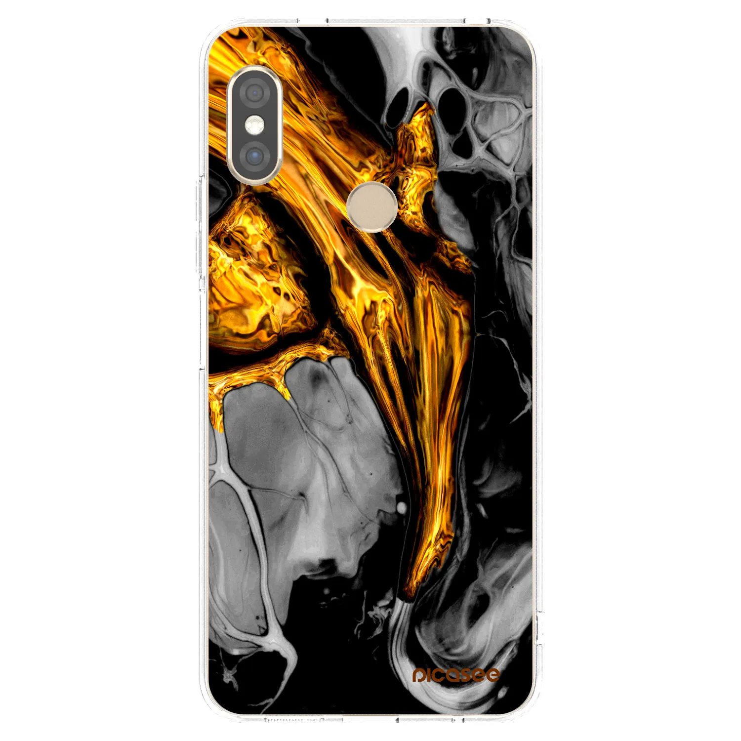 Picasee διαφανής θήκη σιλικόνης Xiaomi Redmi Note 5 Global - Black Gold