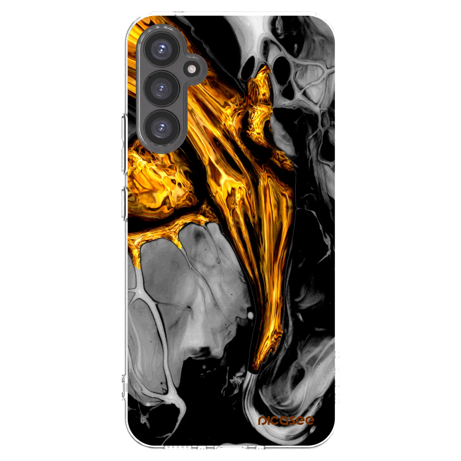 Picasee διαφανής θήκη σιλικόνης Samsung Galaxy A34 5G A346B - Black Gold