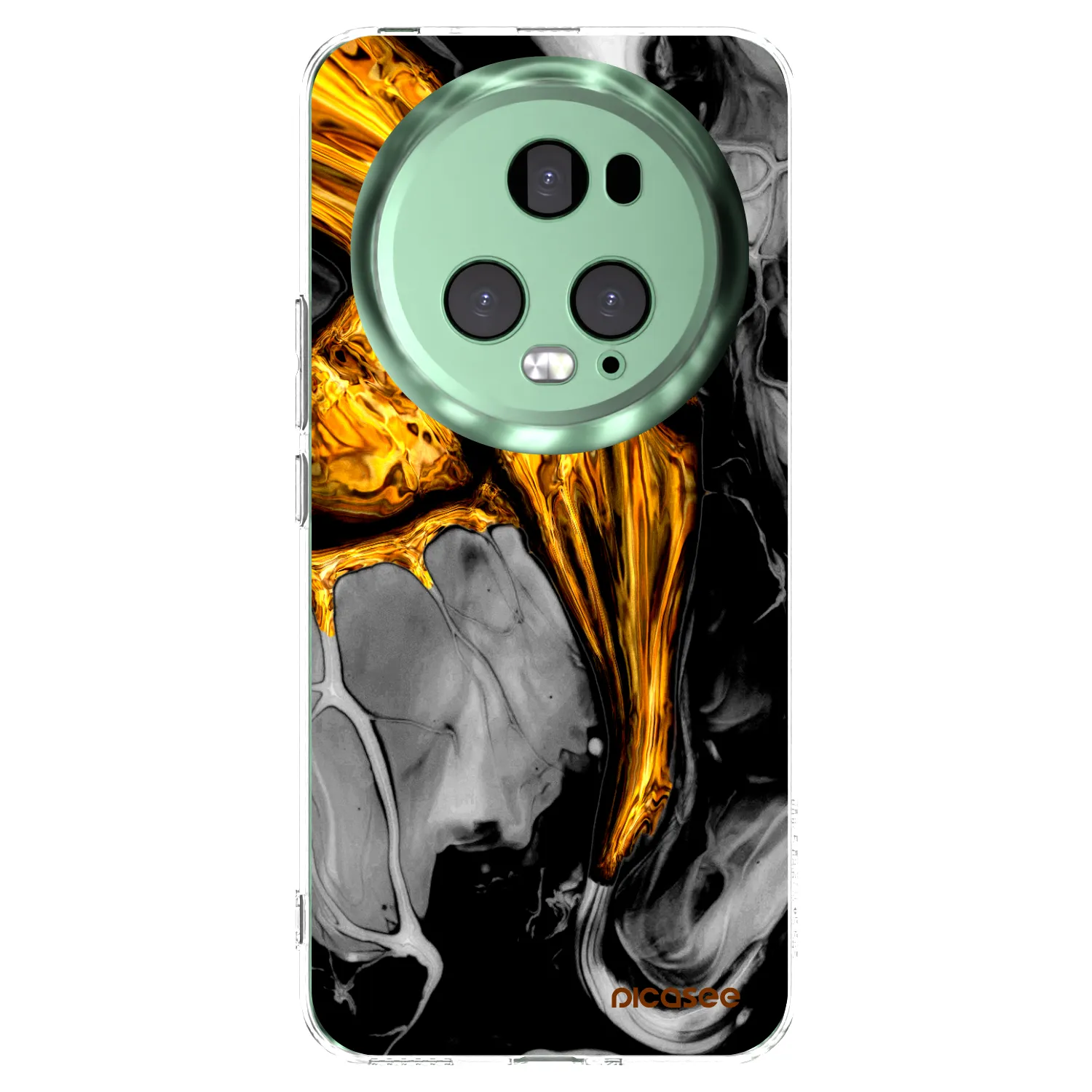 Picasee διαφανής θήκη σιλικόνης Honor Magic5 Pro - Black Gold