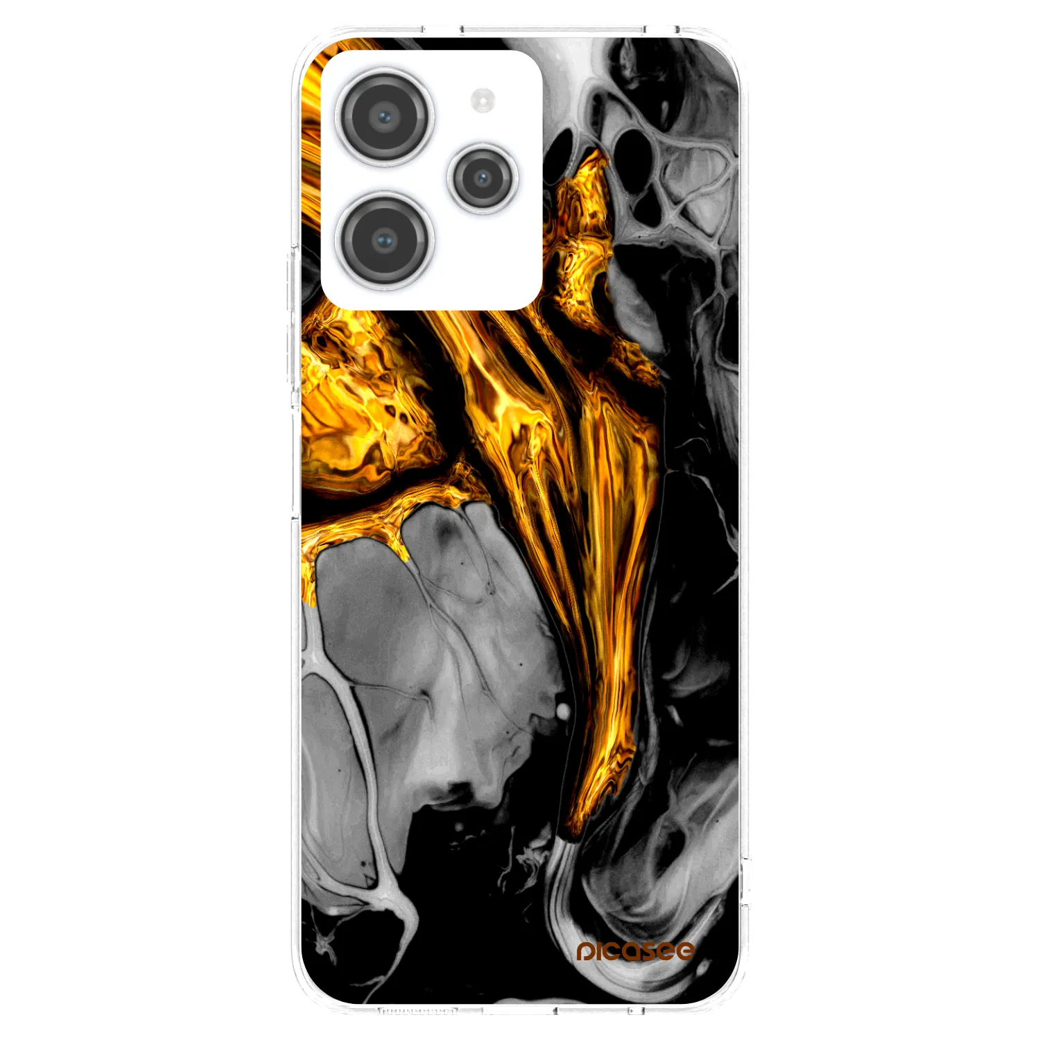 Picasee διαφανής θήκη σιλικόνης Xiaomi Redmi 12 4G - Black Gold