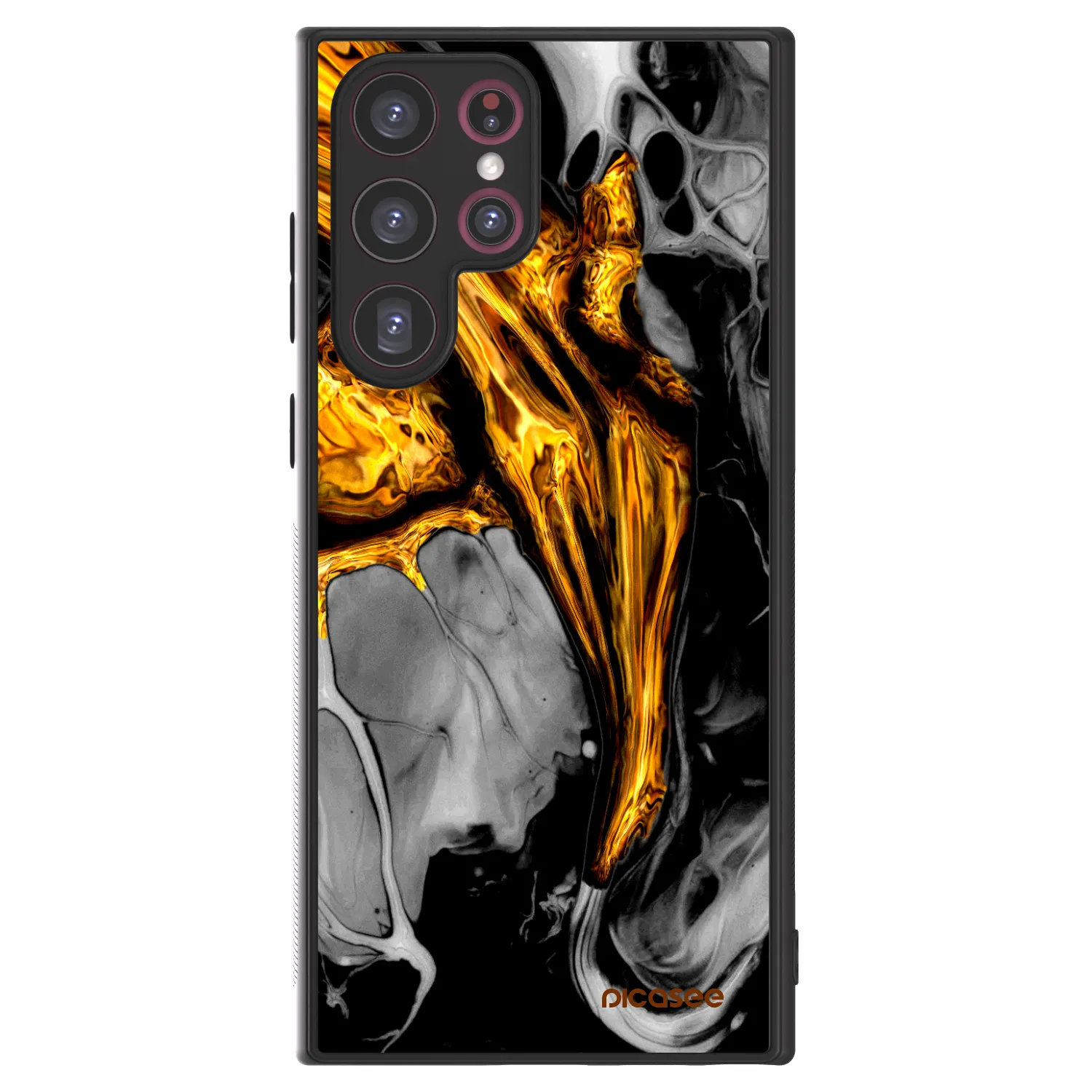 Picasee ULTIMATE CASE PowerShare για Samsung Galaxy S22 Ultra 5G - Black Gold