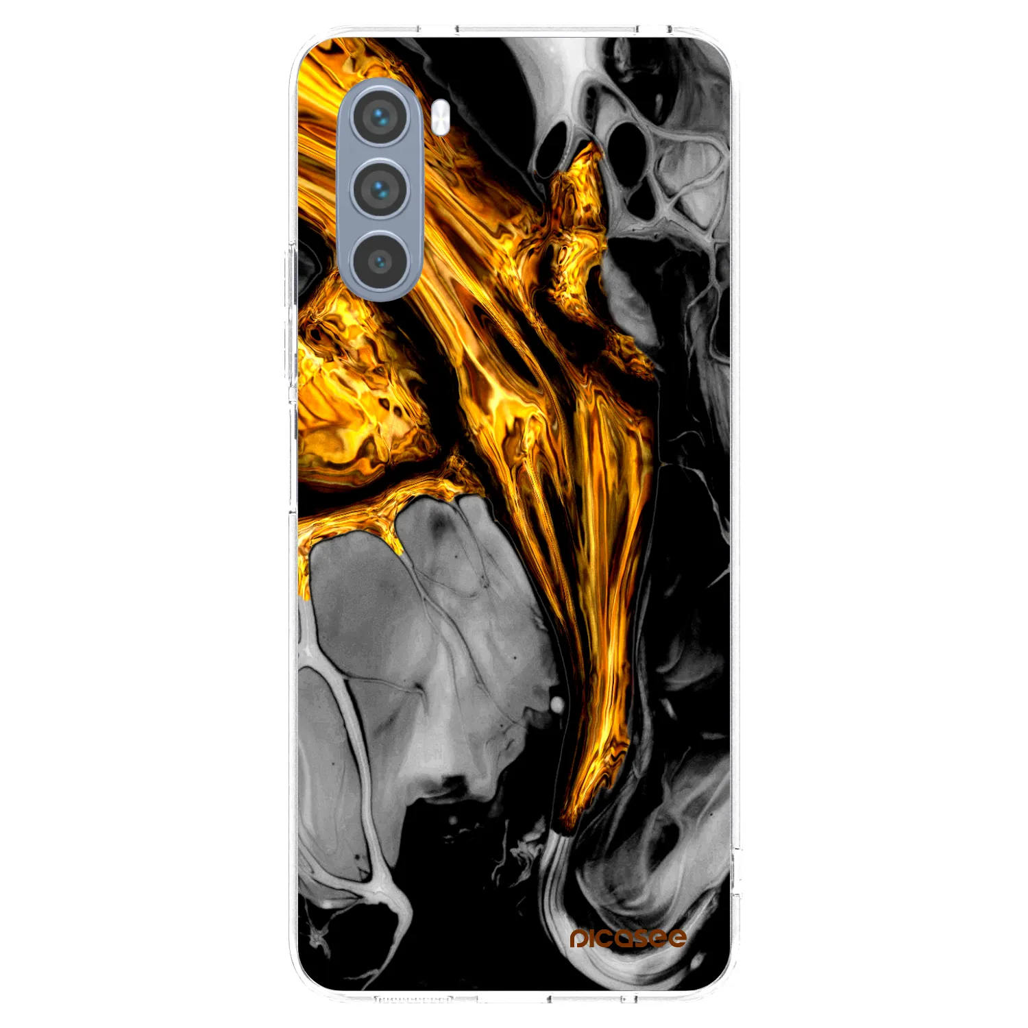 Picasee διαφανής θήκη σιλικόνης Motorola Moto G62 - Black Gold
