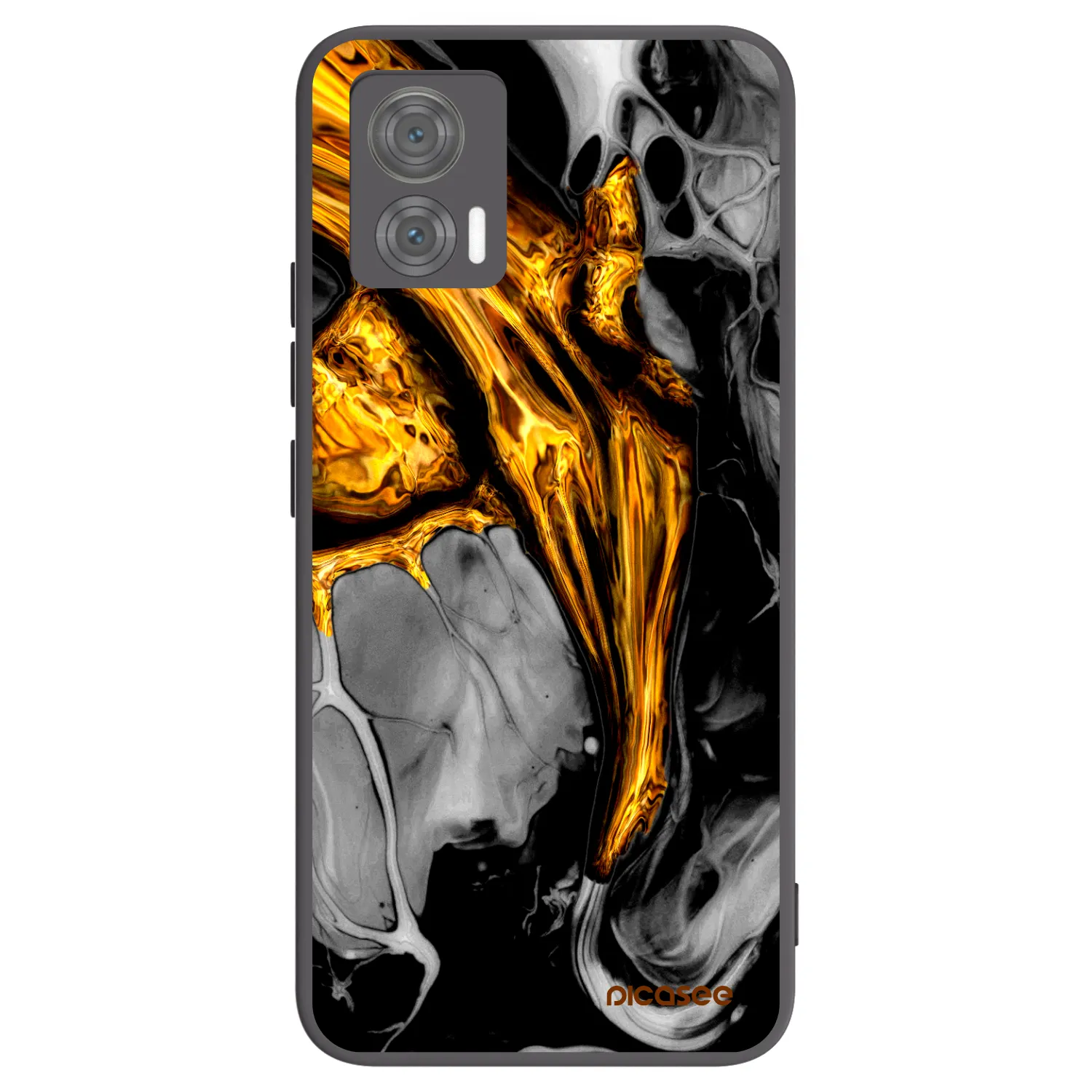 Picasee Μαύρη θήκη σιλικόνης για Motorola Edge 30 Neo - Black Gold
