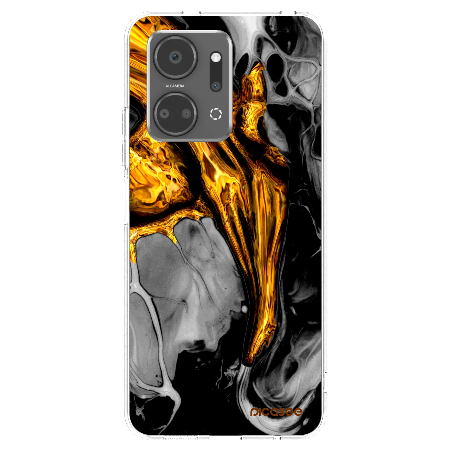 Picasee διαφανής θήκη σιλικόνης Honor X7a - Black Gold