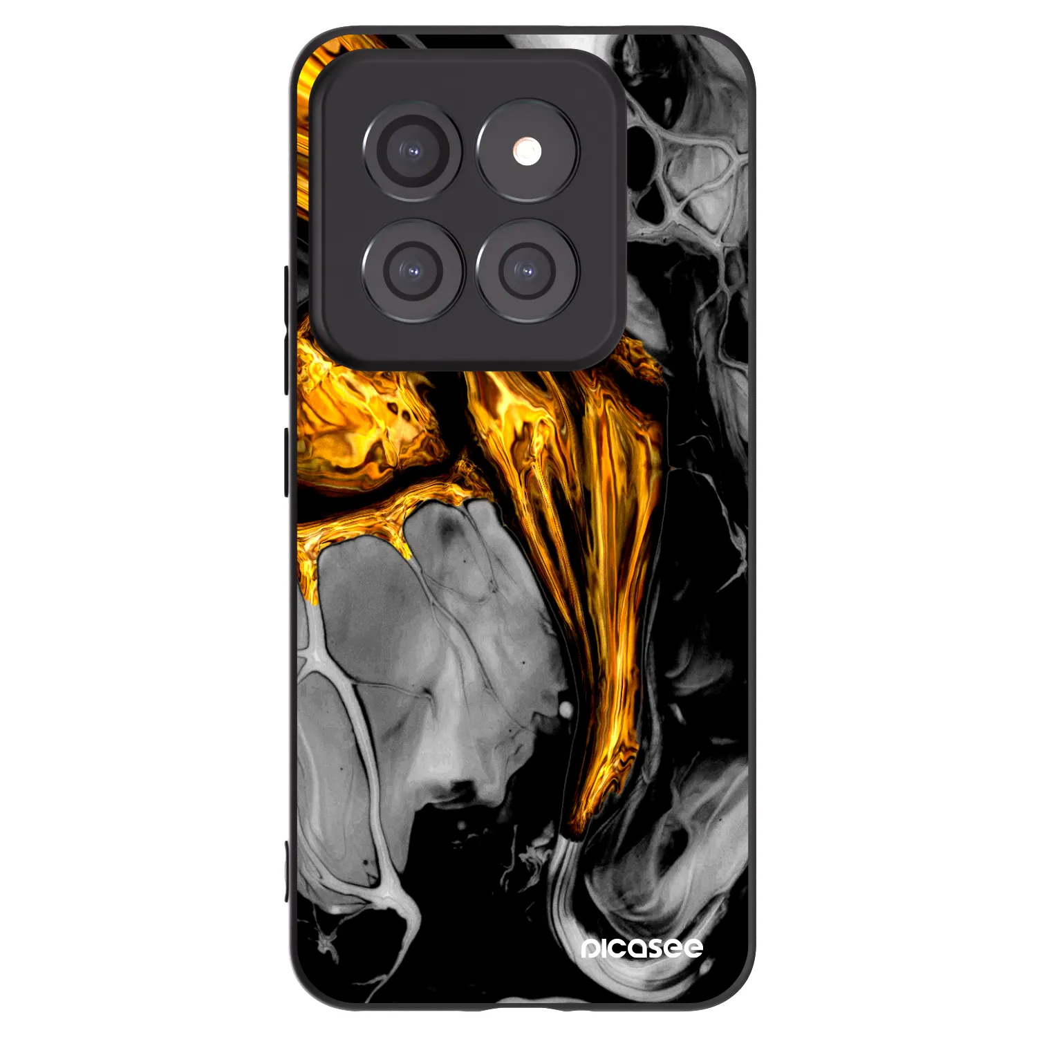 Picasee Μαύρη θήκη σιλικόνης για Xiaomi 14 Pro - Black Gold