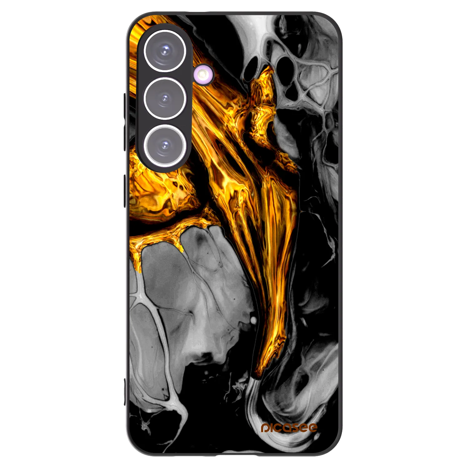Picasee Μαύρη θήκη σιλικόνης για Samsung Galaxy S24+ S926B 5G - Black Gold