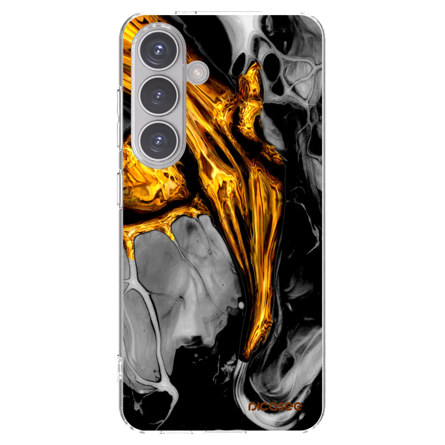 Picasee διαφανής θήκη σιλικόνης Samsung Galaxy S24 S921B 5G - Black Gold