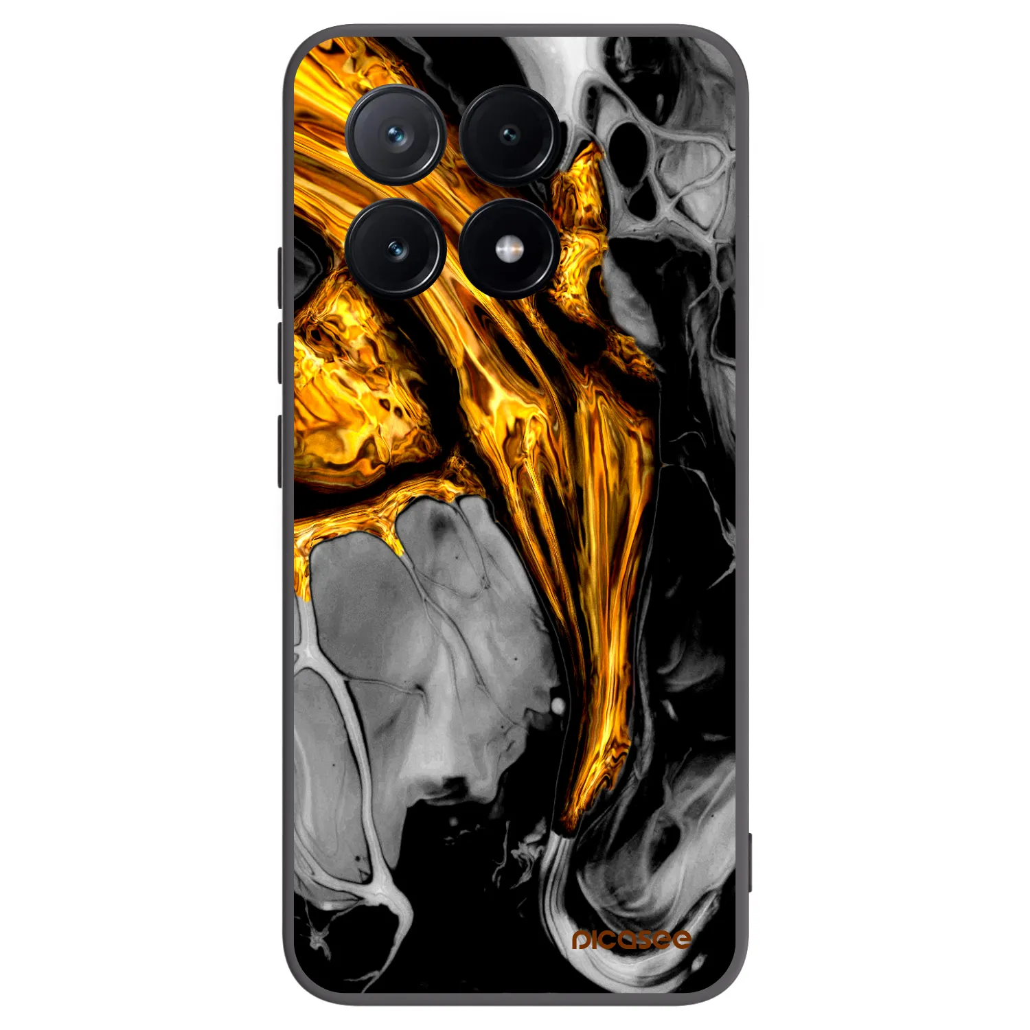 Picasee Μαύρη θήκη σιλικόνης για Xiaomi Poco X6 Pro - Black Gold
