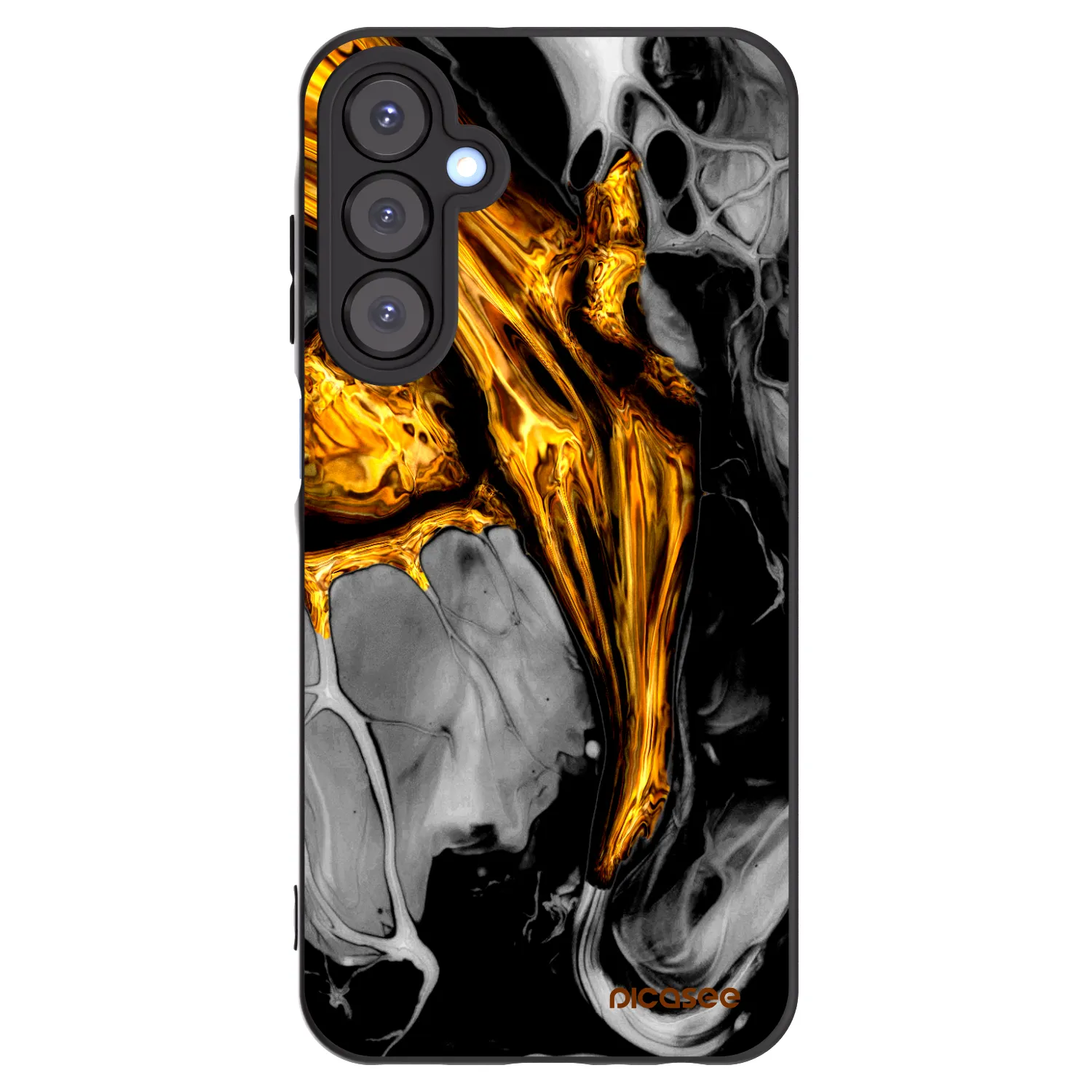 Picasee Μαύρη θήκη σιλικόνης για Samsung Galaxy A25 A256B 5G - Black Gold