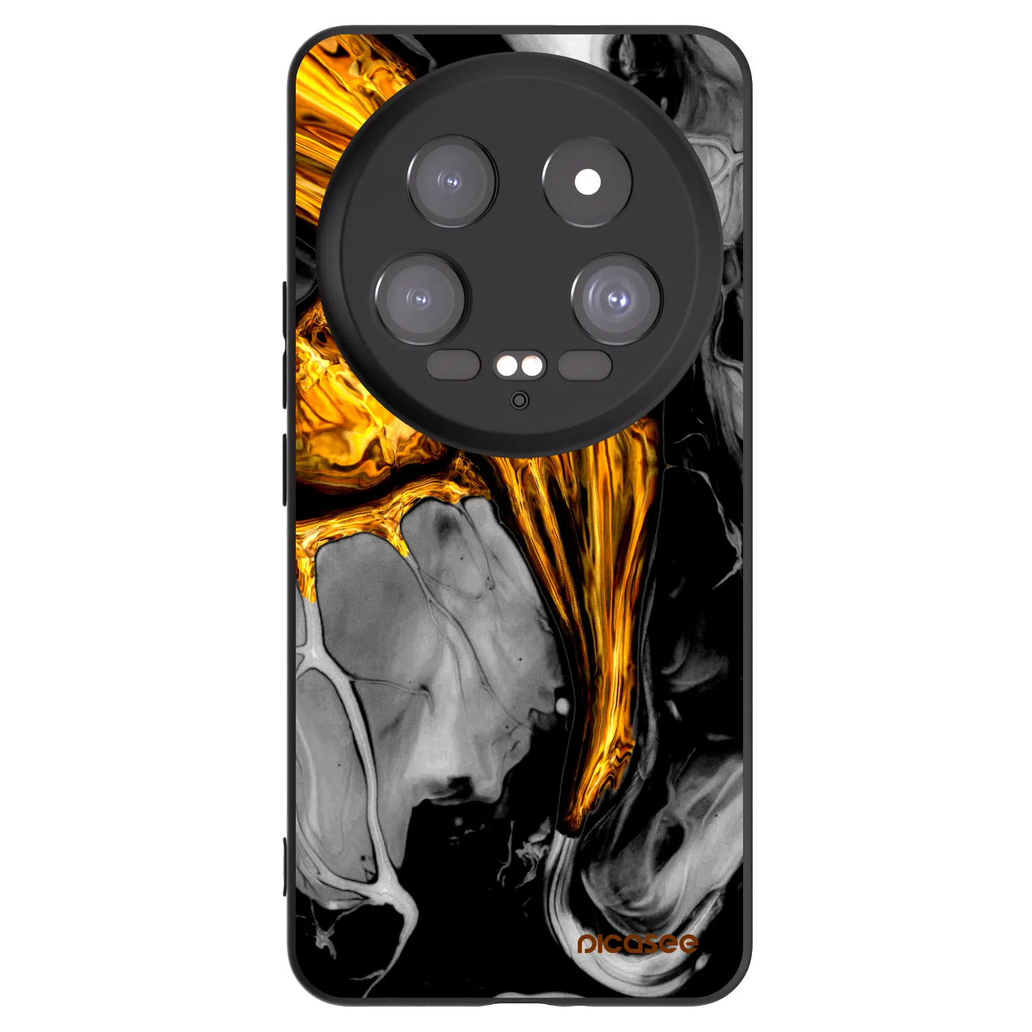 Picasee Μαύρη θήκη σιλικόνης για Xiaomi 14 Ultra - Black Gold