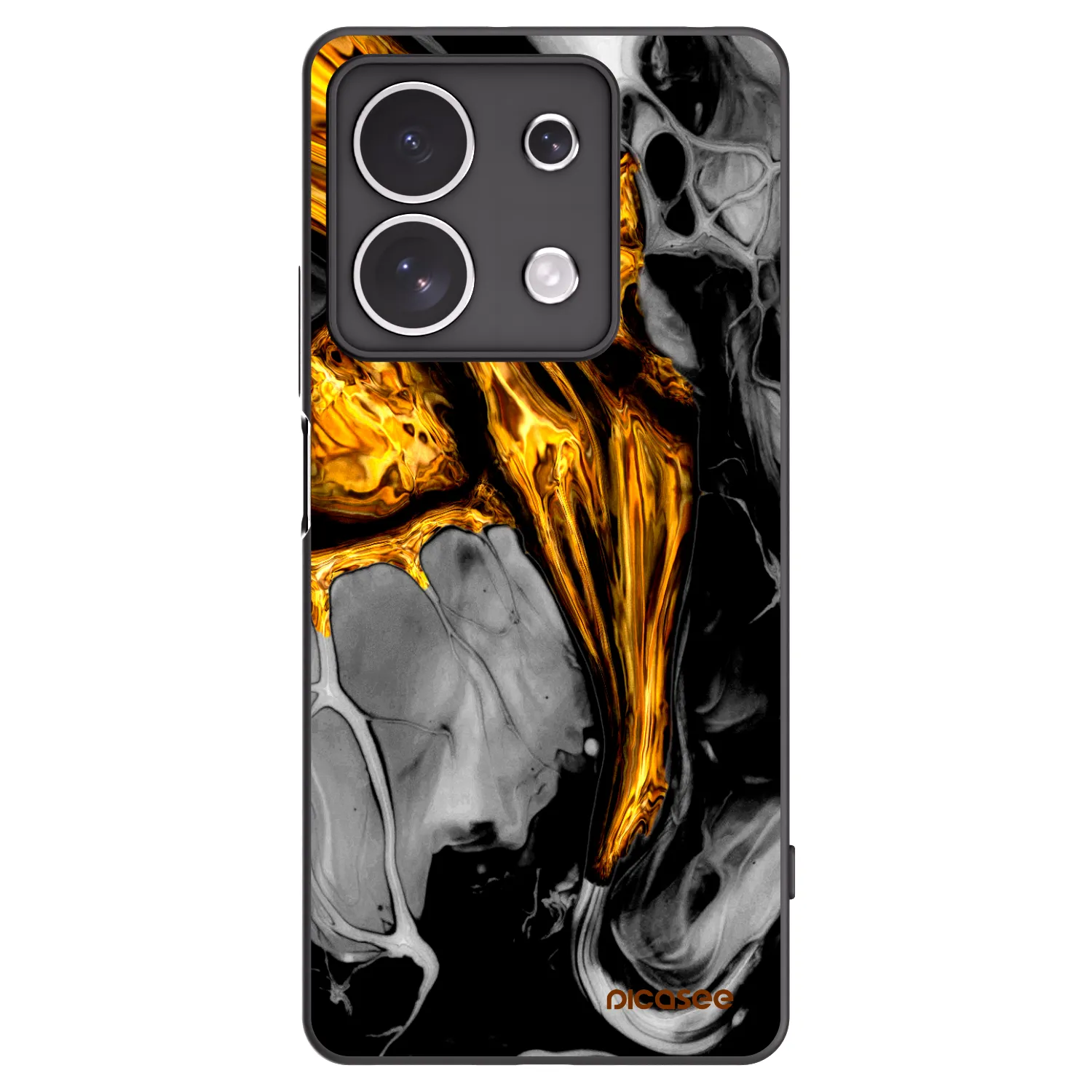 Picasee Μαύρη θήκη σιλικόνης για Xiaomi Redmi Note 13 4G - Black Gold