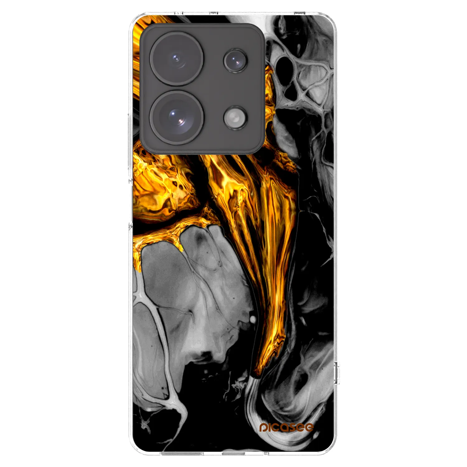 Picasee διαφανής θήκη σιλικόνης Xiaomi Redmi Note 13 Pro 4G - Black Gold