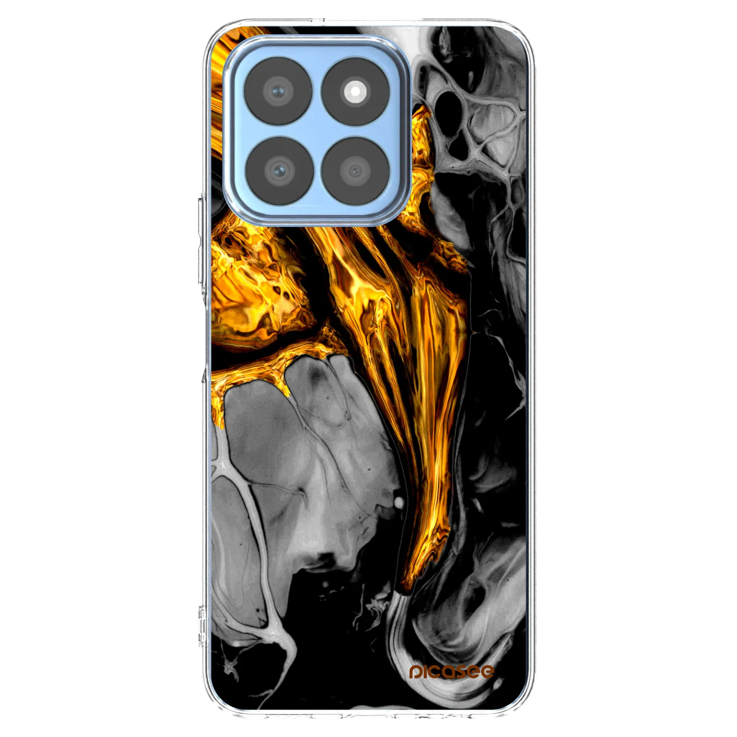 Picasee διαφανής θήκη σιλικόνης Honor X8b - Black Gold