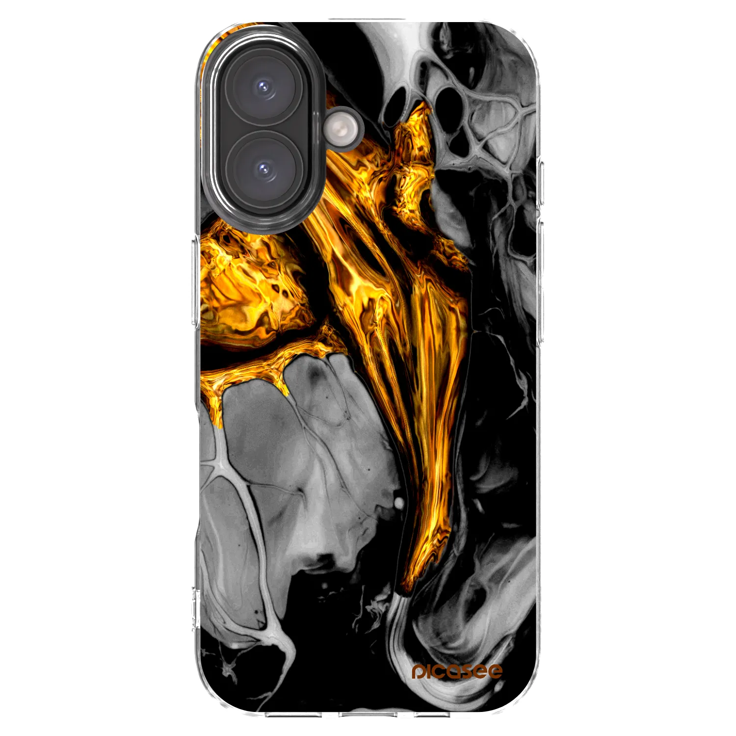 Picasee διαφανής θήκη σιλικόνης Apple iPhone 16 - Black Gold