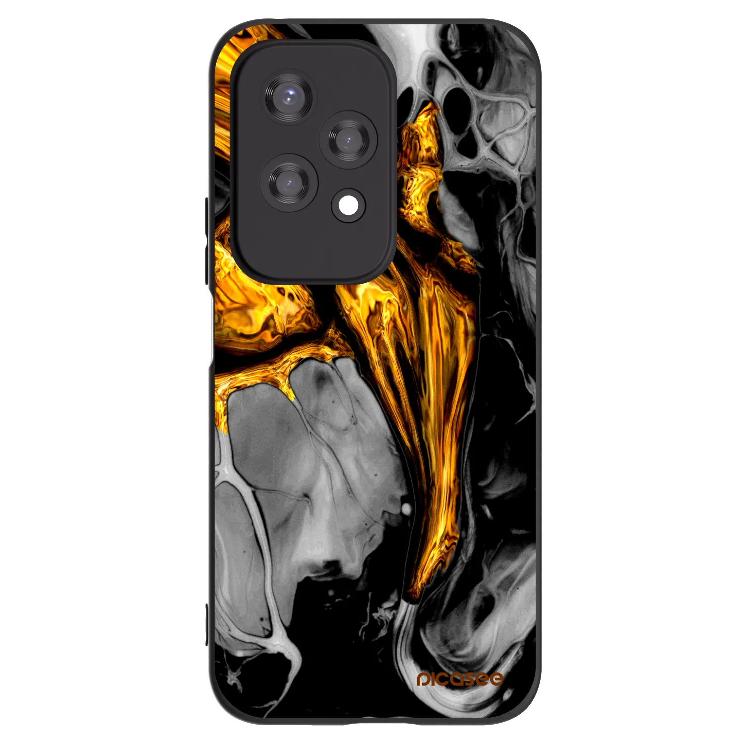 Picasee Μαύρη θήκη σιλικόνης για Honor 200 Lite - Black Gold