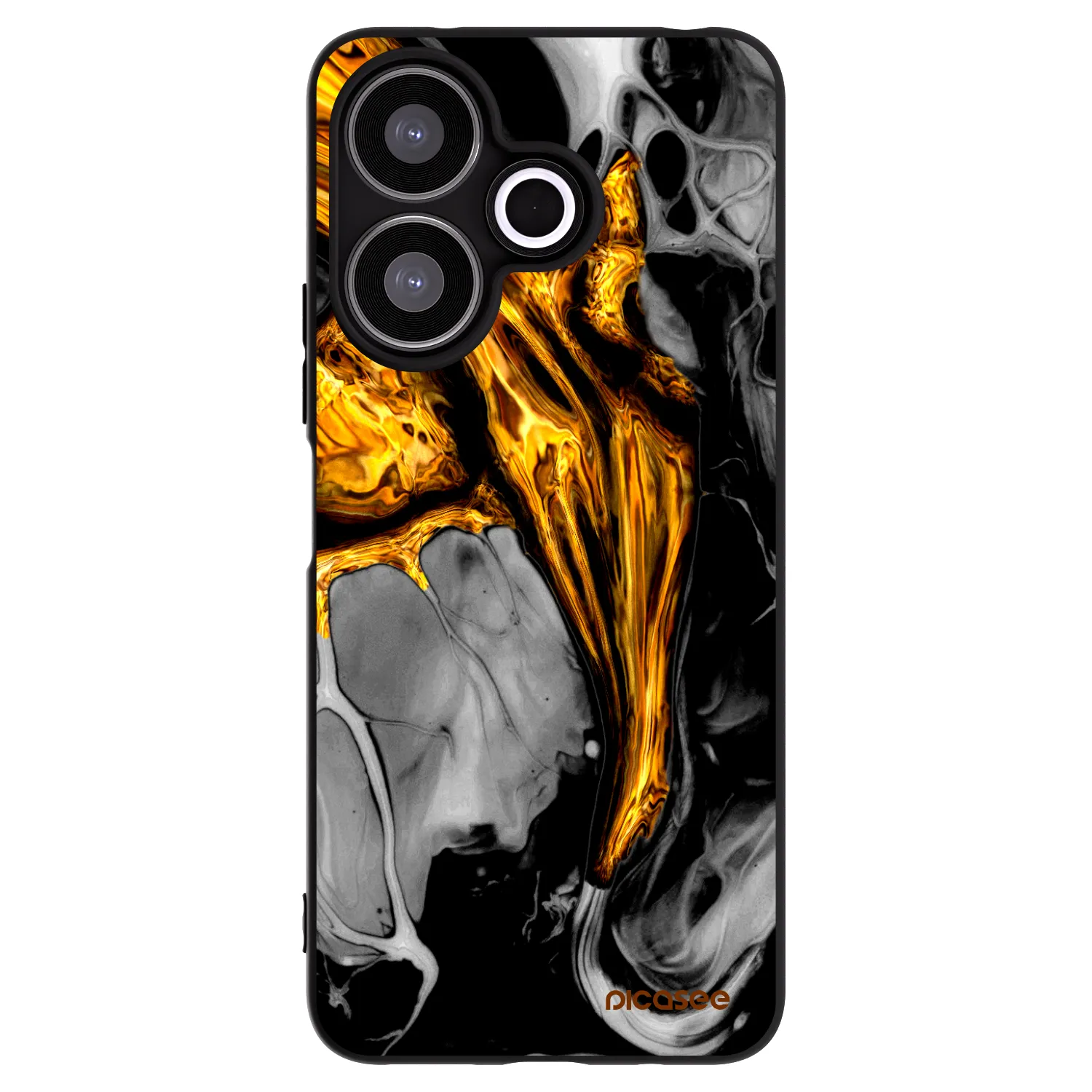Picasee Μαύρη θήκη σιλικόνης για Xiaomi Redmi 13 4G - Black Gold