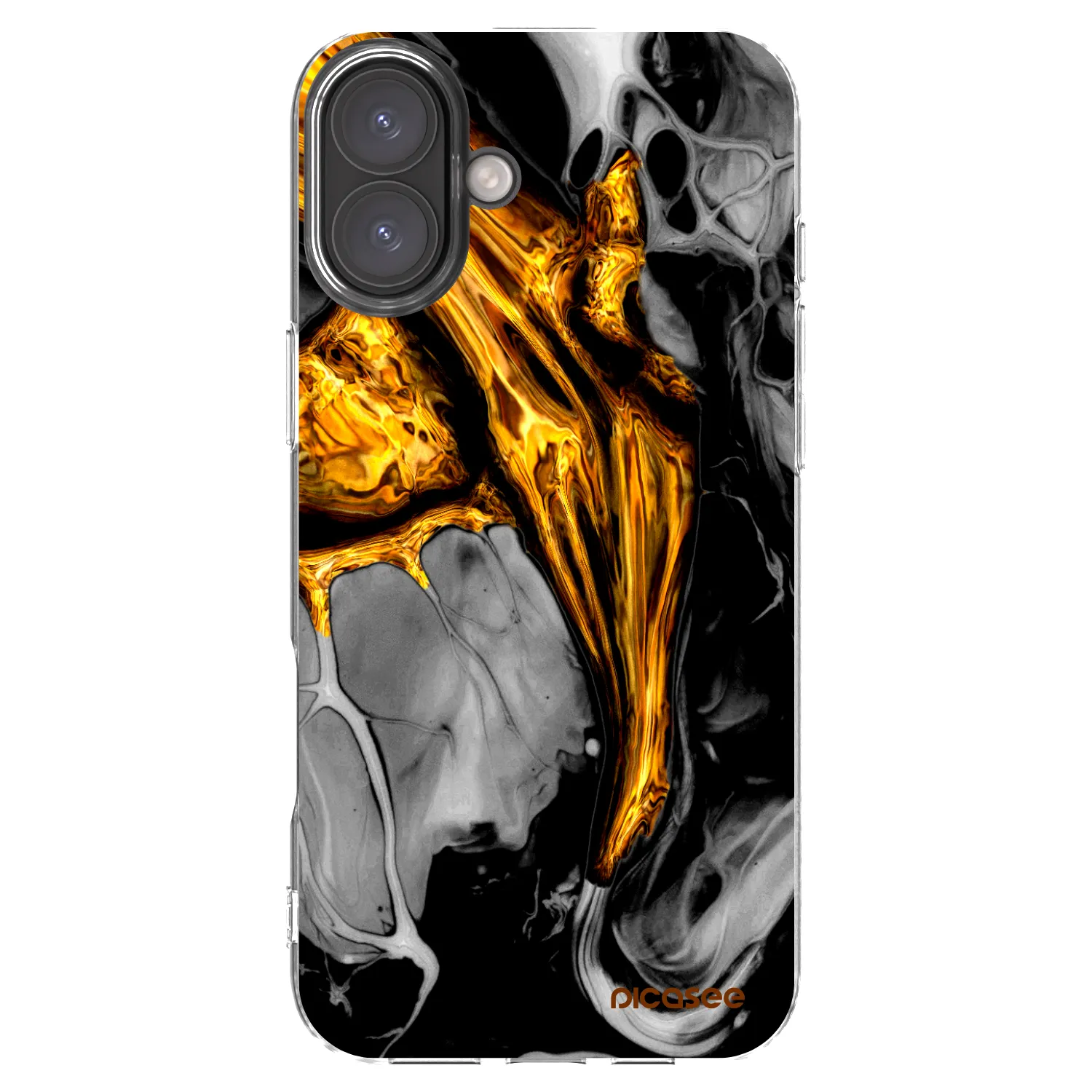 Picasee διαφανής θήκη σιλικόνης Apple iPhone 16 Plus - Black Gold