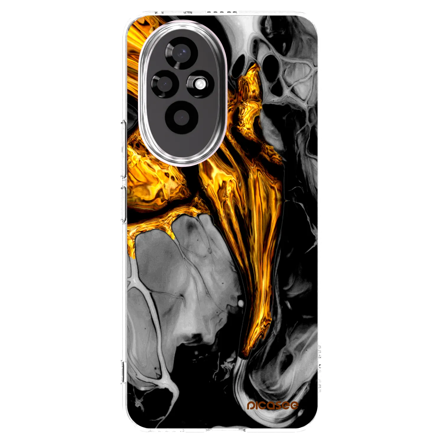 Picasee διαφανής θήκη σιλικόνης Honor 200 Pro 5G - Black Gold