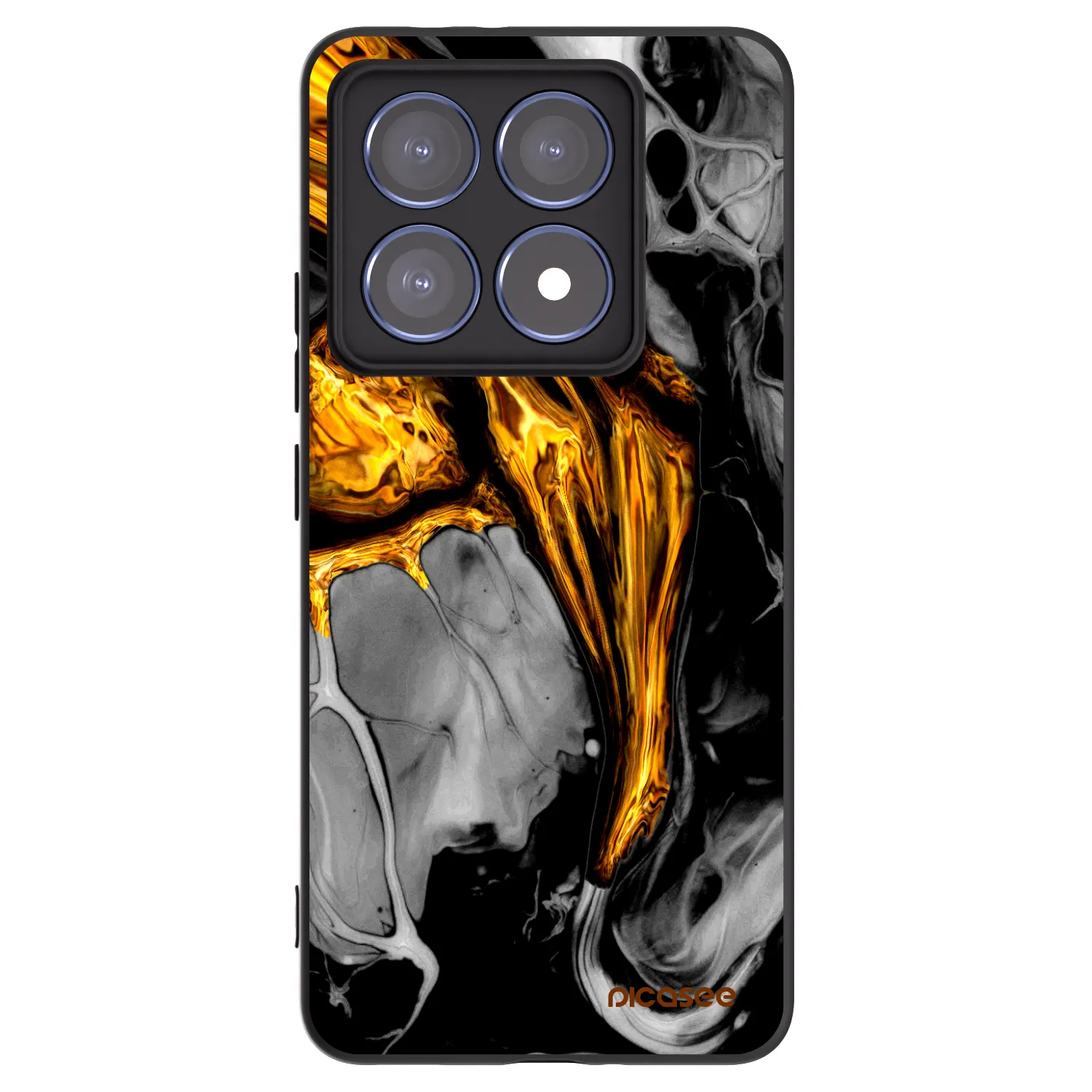 Picasee Μαύρη θήκη σιλικόνης για Xiaomi 14T Pro - Black Gold