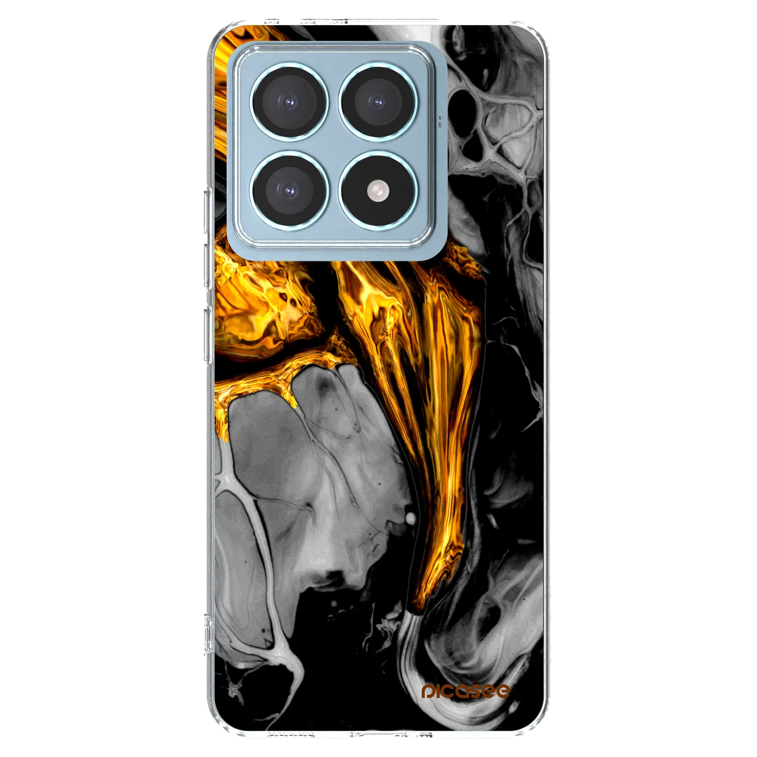 Picasee διαφανής θήκη σιλικόνης Xiaomi 14T Pro - Black Gold