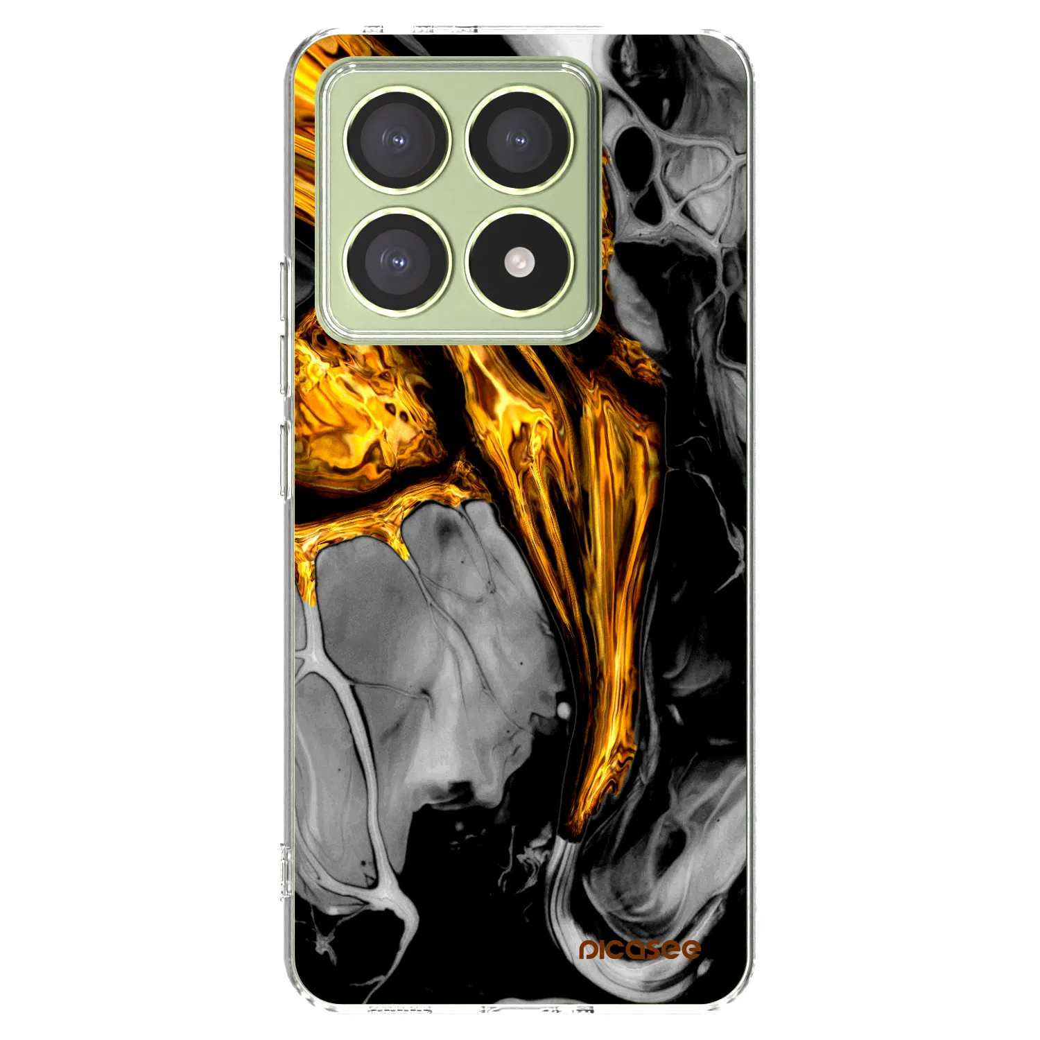 Picasee διαφανής θήκη σιλικόνης Xiaomi 14T - Black Gold