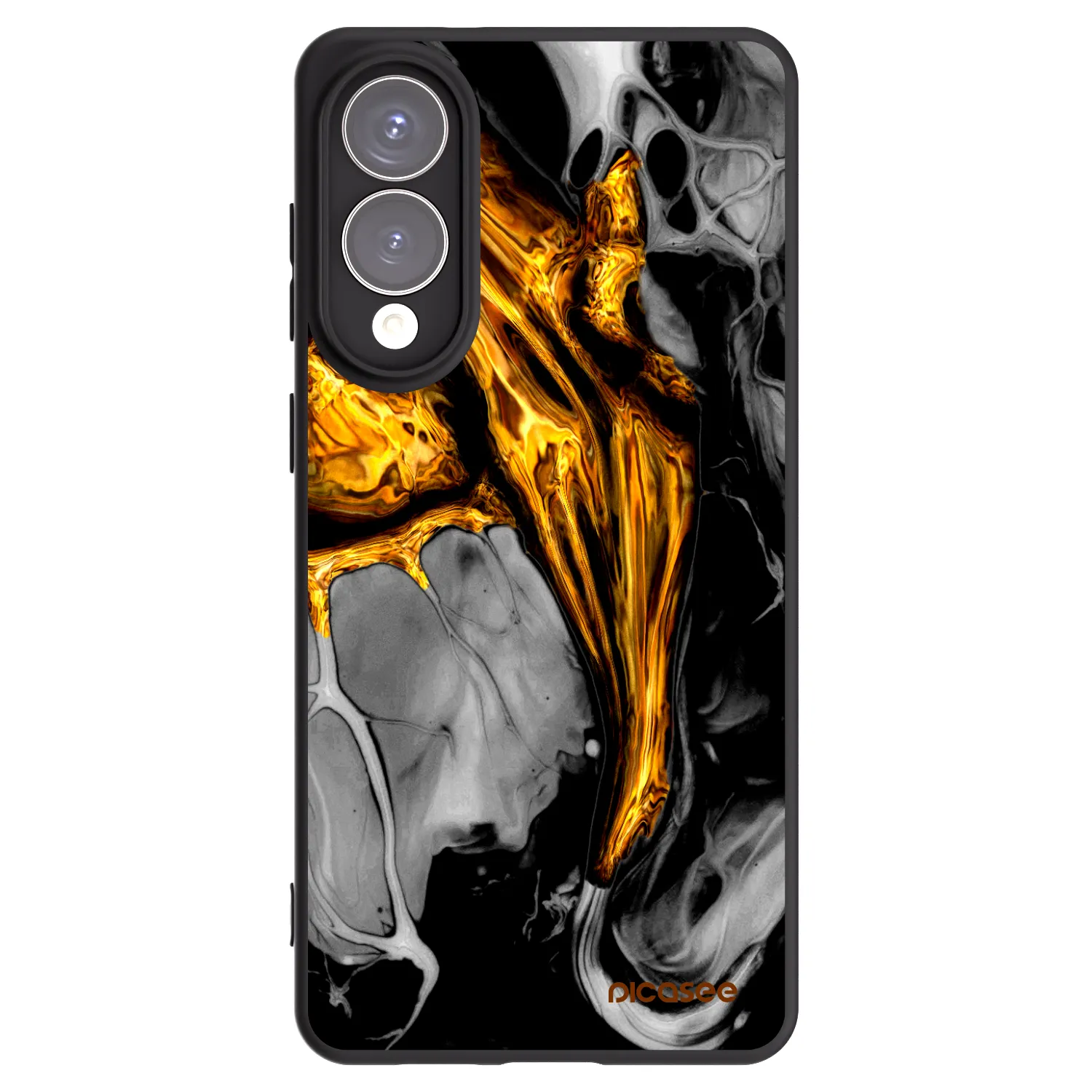 Picasee Μαύρη θήκη σιλικόνης για Samsung Galaxy S25 Edge 5G - Black Gold