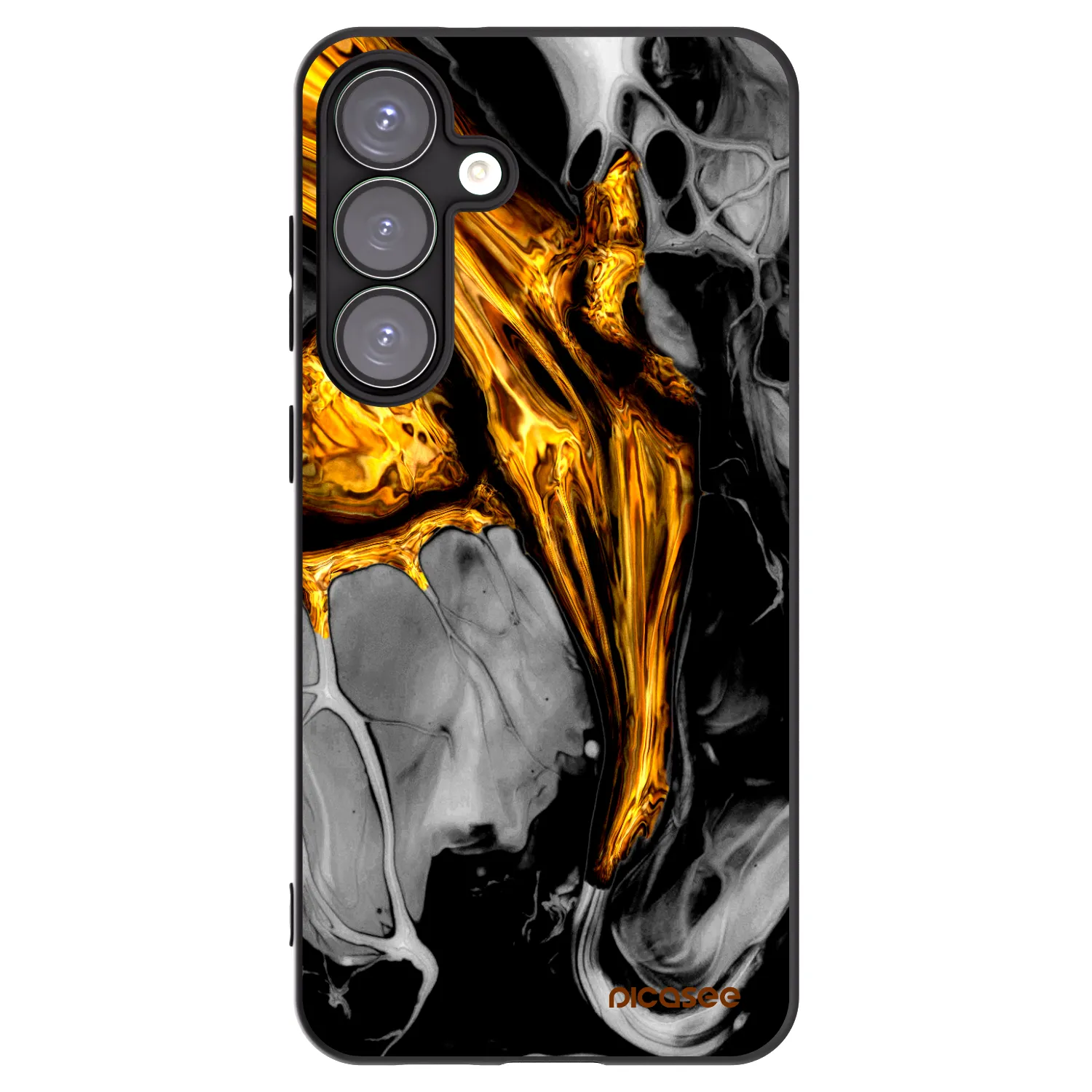 Picasee Μαύρη θήκη σιλικόνης για Samsung Galaxy S25+ 5G - Black Gold