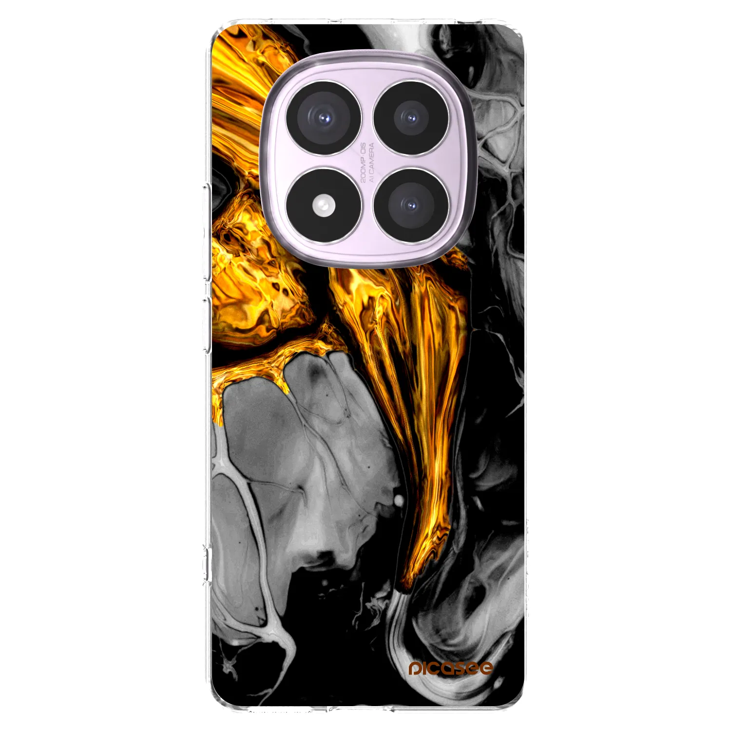 Picasee διαφανής θήκη σιλικόνης Xiaomi Redmi Note 14 Pro 4G - Black Gold