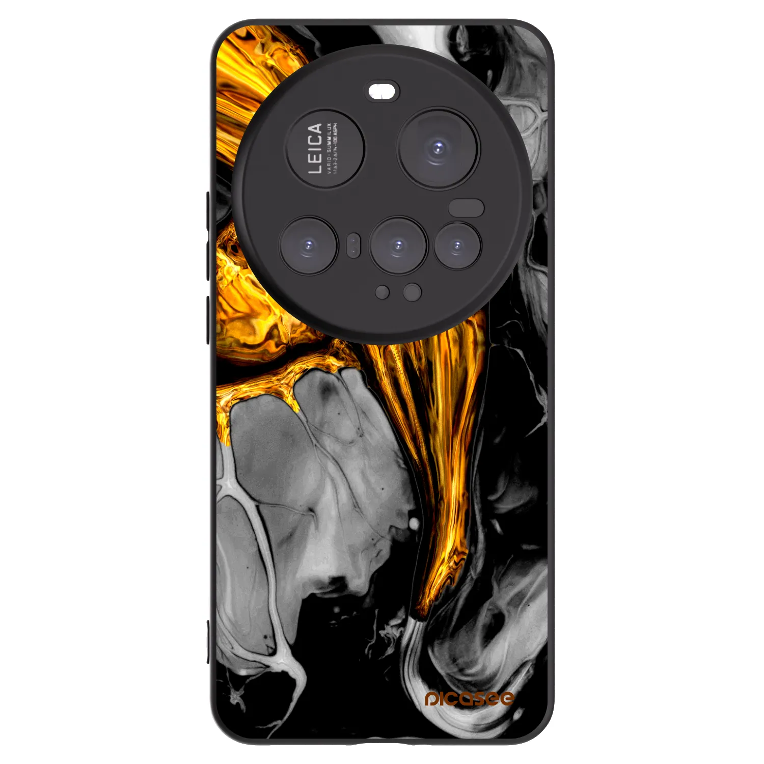 Picasee Μαύρη θήκη σιλικόνης για Xiaomi 15 Ultra - Black Gold