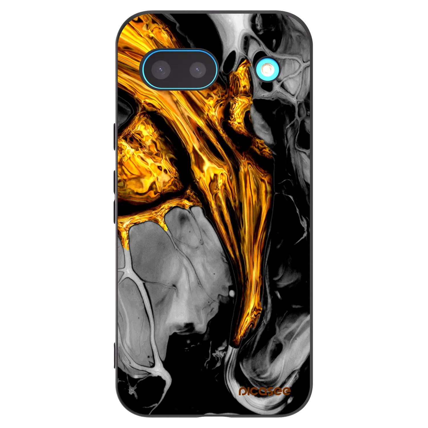 Picasee Μαύρη θήκη σιλικόνης για Google Pixel 8 - Black Gold
