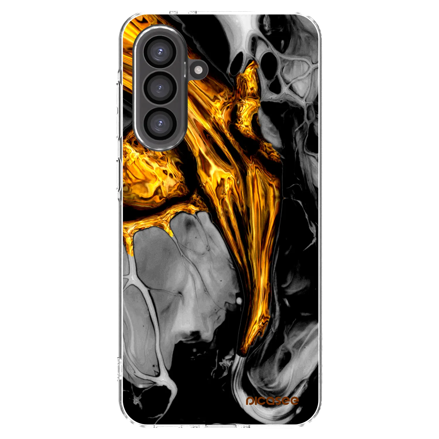 Picasee διαφανής θήκη σιλικόνης Samsung Galaxy A36 5G - Black Gold
