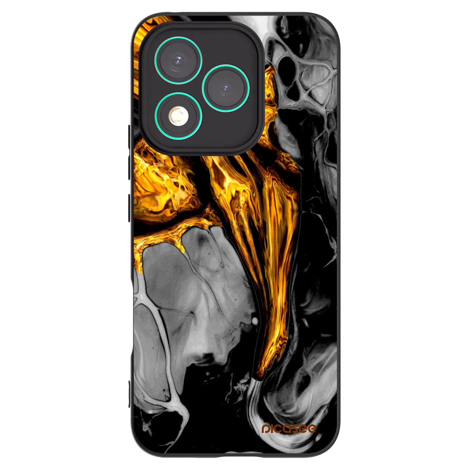 Picasee Μαύρη θήκη σιλικόνης για Honor 400 Lite 5G - Black Gold