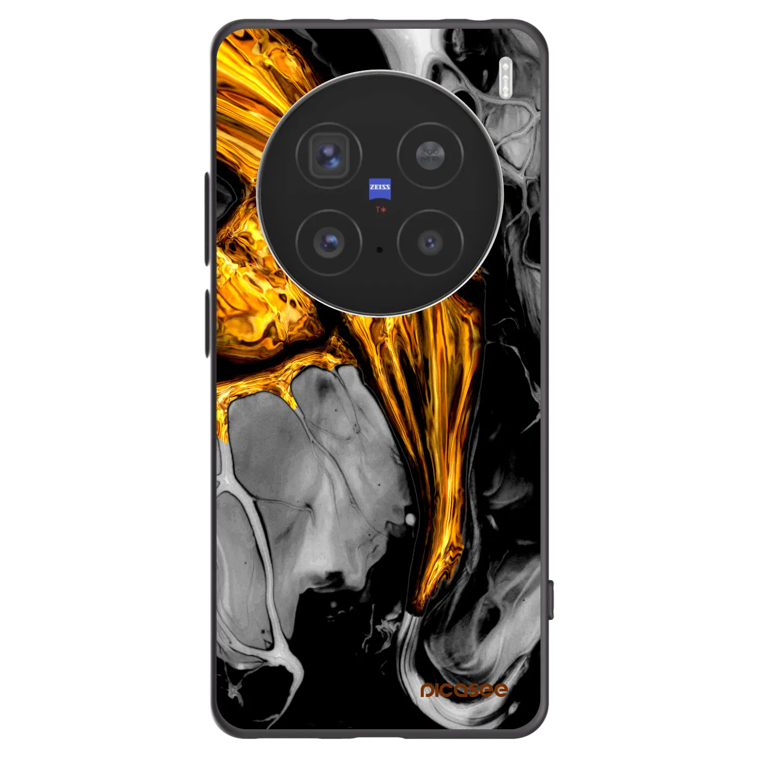 Picasee Μαύρη θήκη σιλικόνης για Vivo X200 Pro - Black Gold