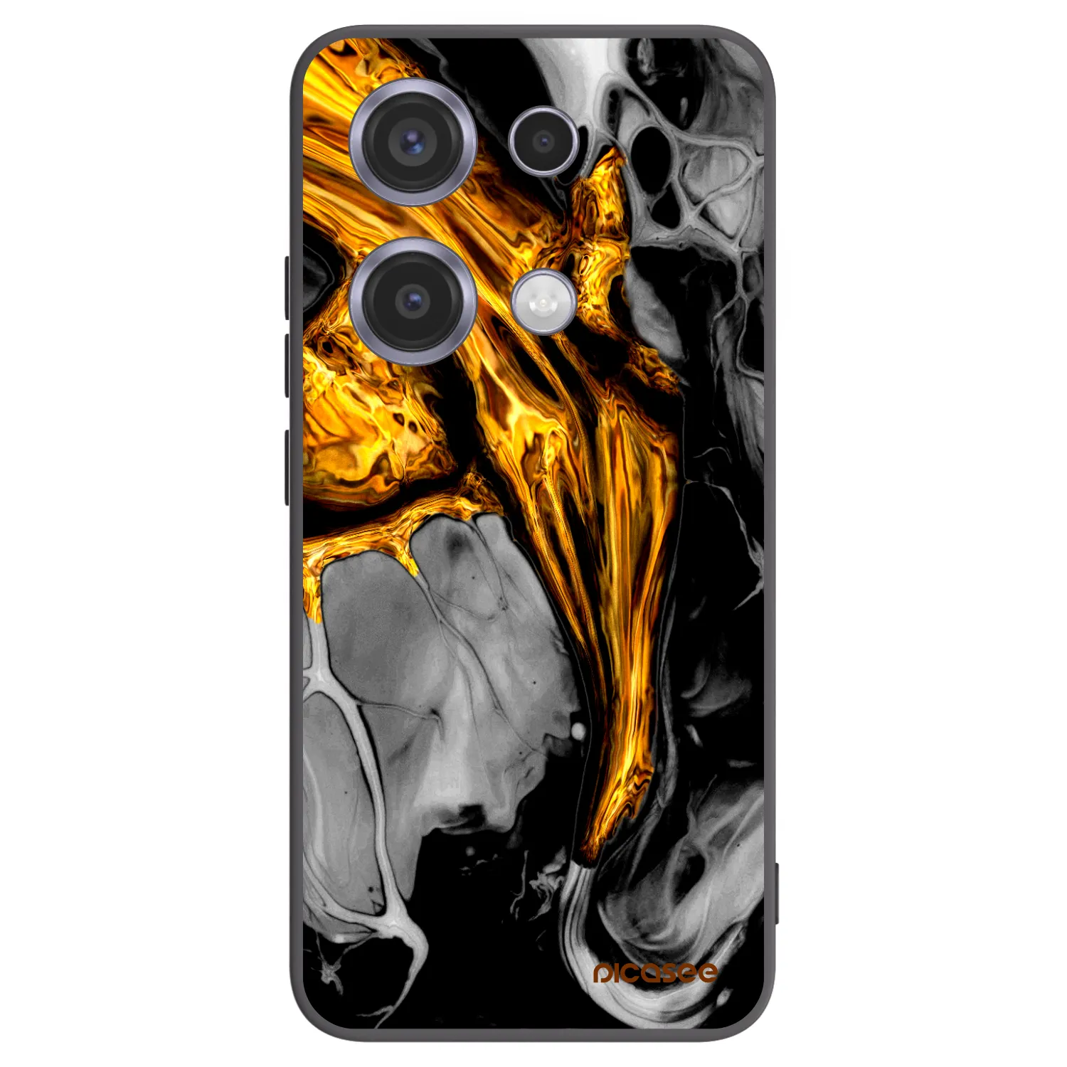 Picasee Μαύρη θήκη σιλικόνης για Xiaomi Redmi Note 14S - Black Gold