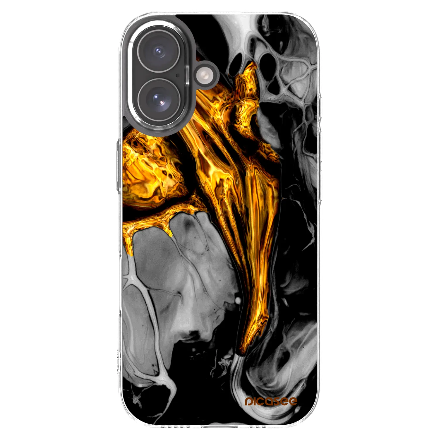 Picasee διαφανής θήκη σιλικόνης Apple iPhone 17 - Black Gold
