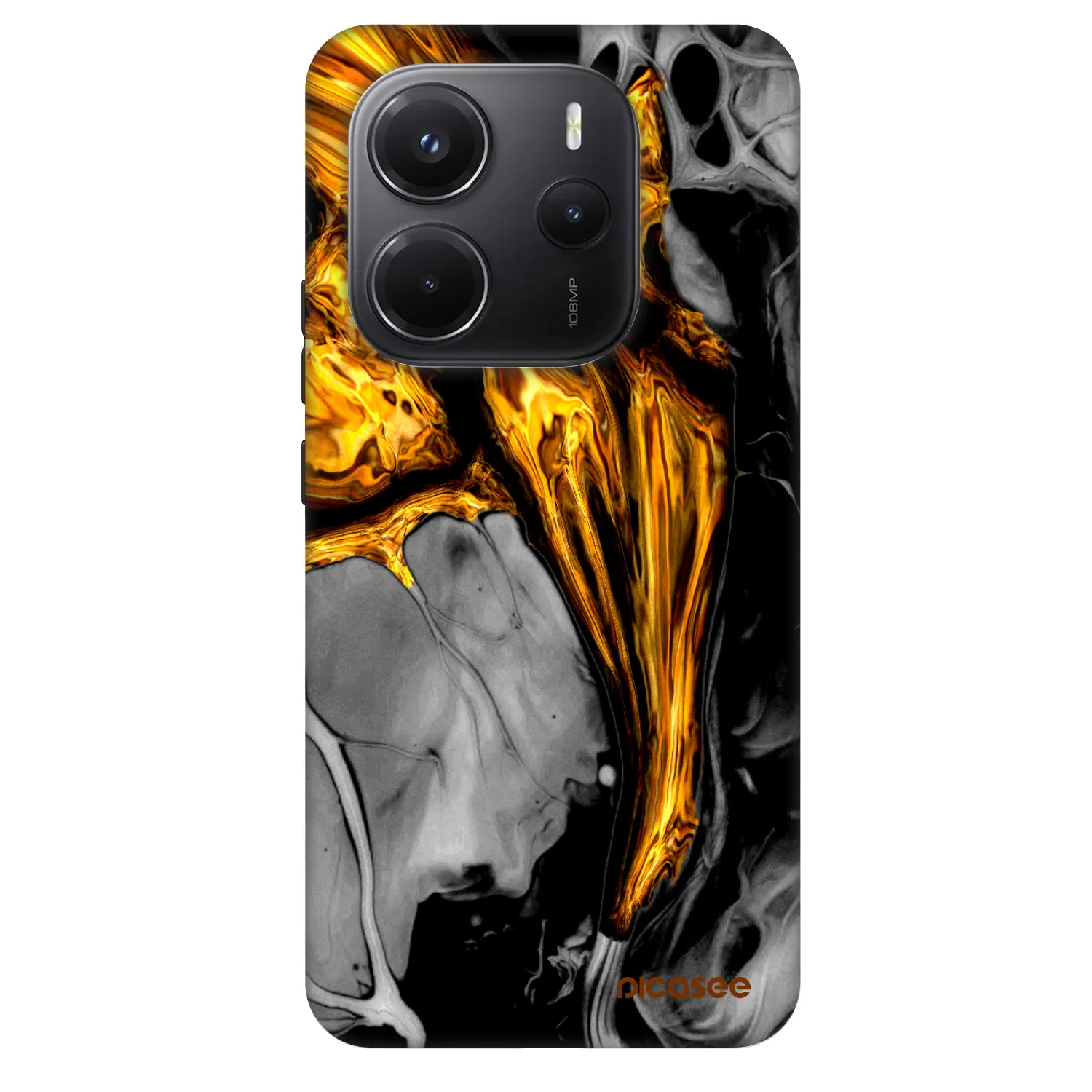 Picasee Fashion Case για Xiaomi Redmi Note 14 5G - Black Gold