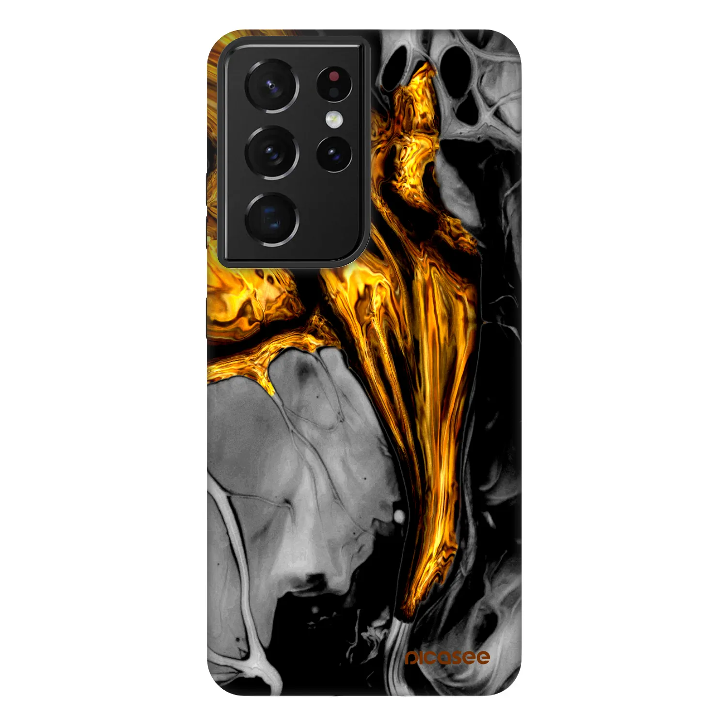Picasee Fashion Case για Samsung Galaxy S21 Ultra 5G G998B - Black Gold