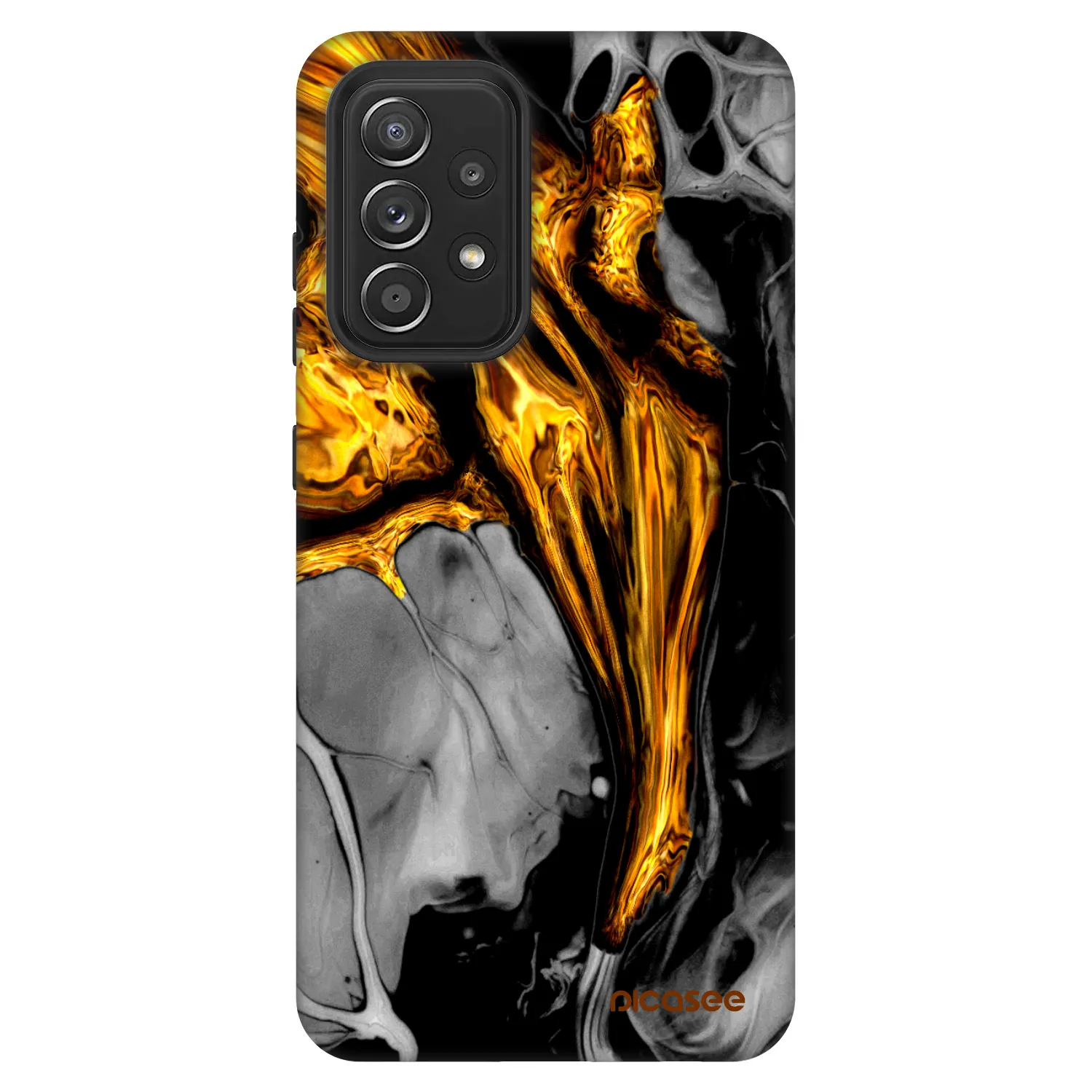 Picasee Fashion Case για Samsung Galaxy A52s 5G A528B - Black Gold
