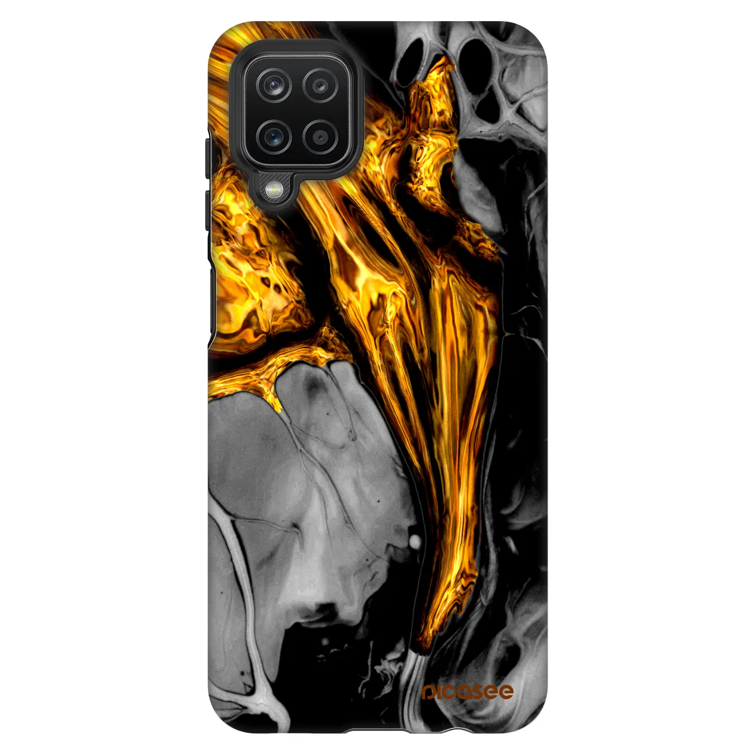 Picasee Fashion Case για Samsung Galaxy A12 A125F - Black Gold