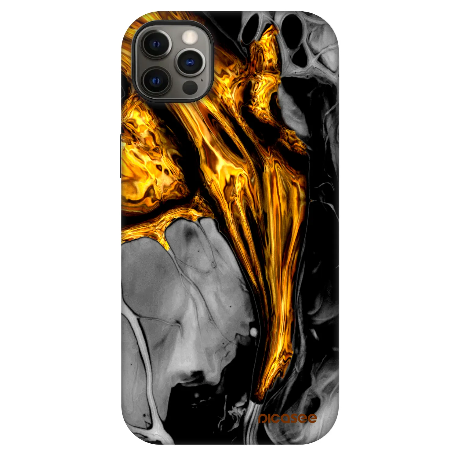 Picasee Fashion Case MagSafe για Apple iPhone 12 Pro Max - Black Gold