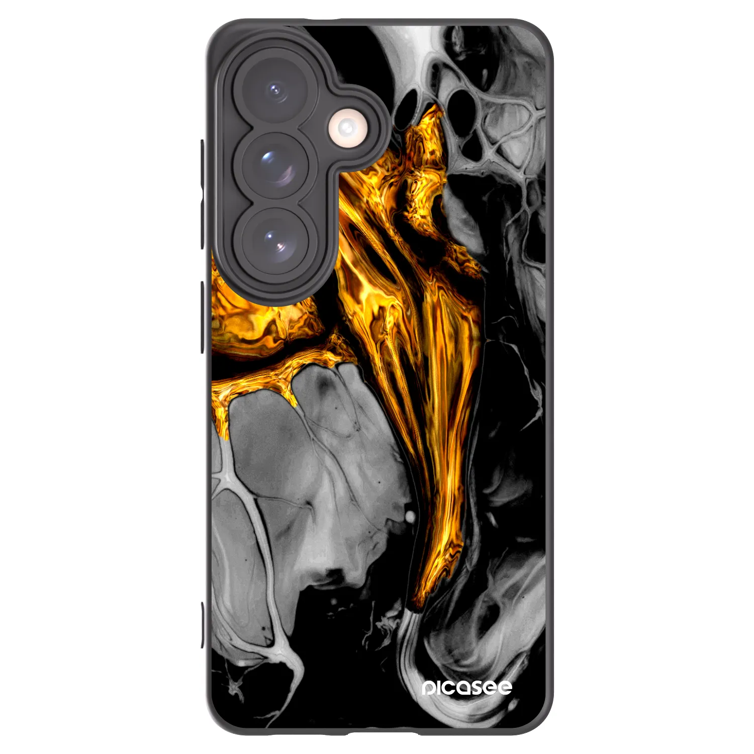 Picasee Μαύρη θήκη σιλικόνης για Samsung Galaxy S26 - Black Gold