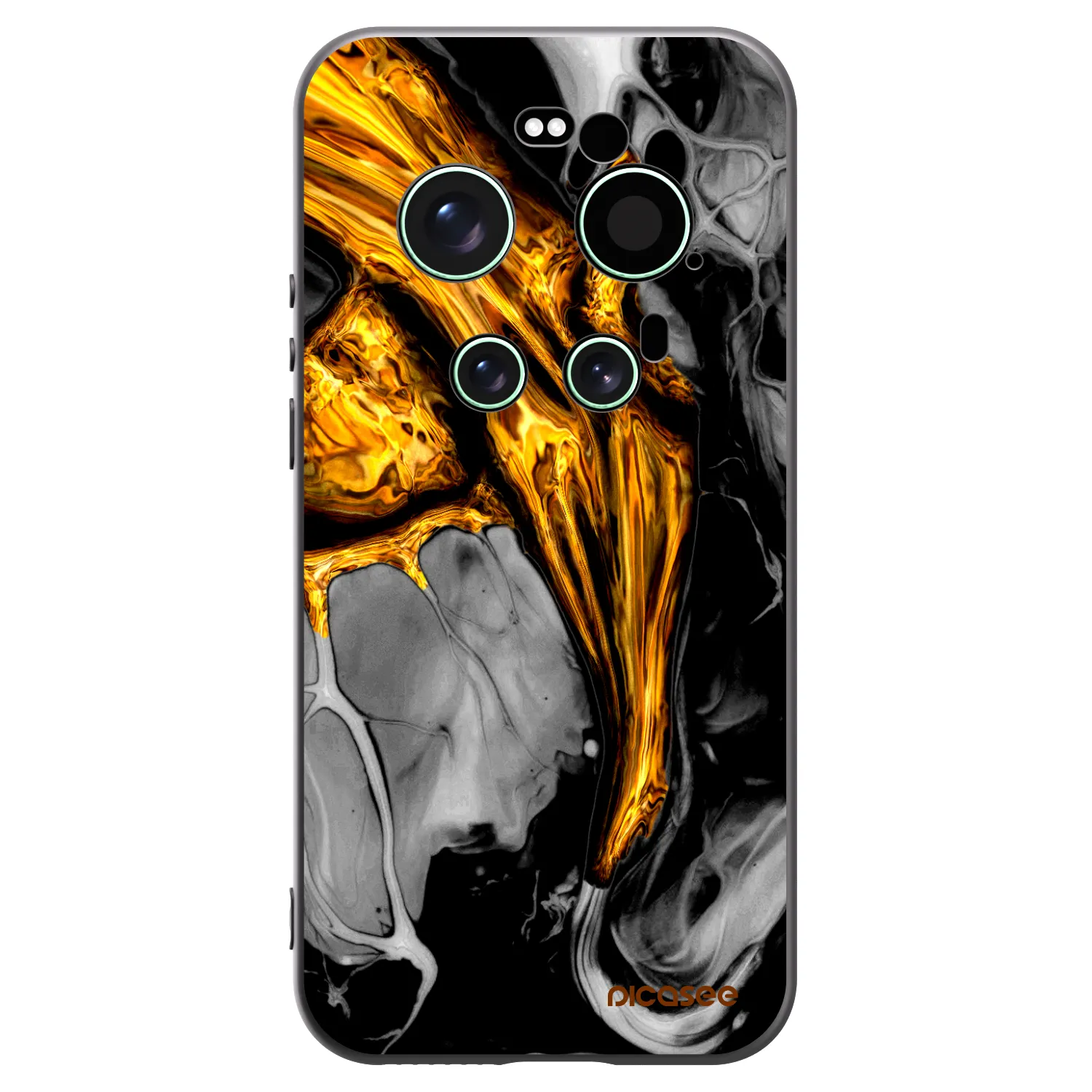 Picasee Μαύρη θήκη σιλικόνης για Xiaomi 17 Ultra - Black Gold