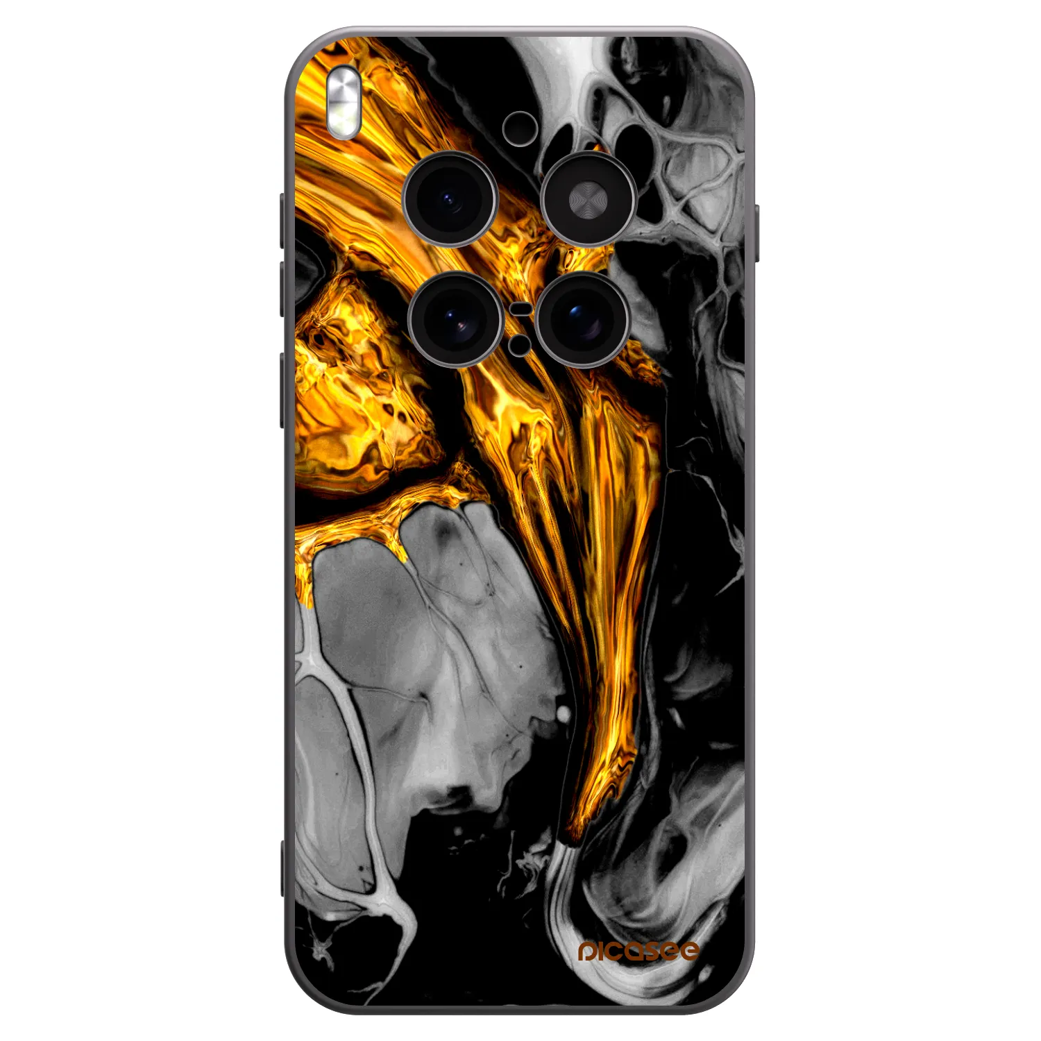 Picasee Μαύρη θήκη σιλικόνης για Vivo X300 Pro - Black Gold